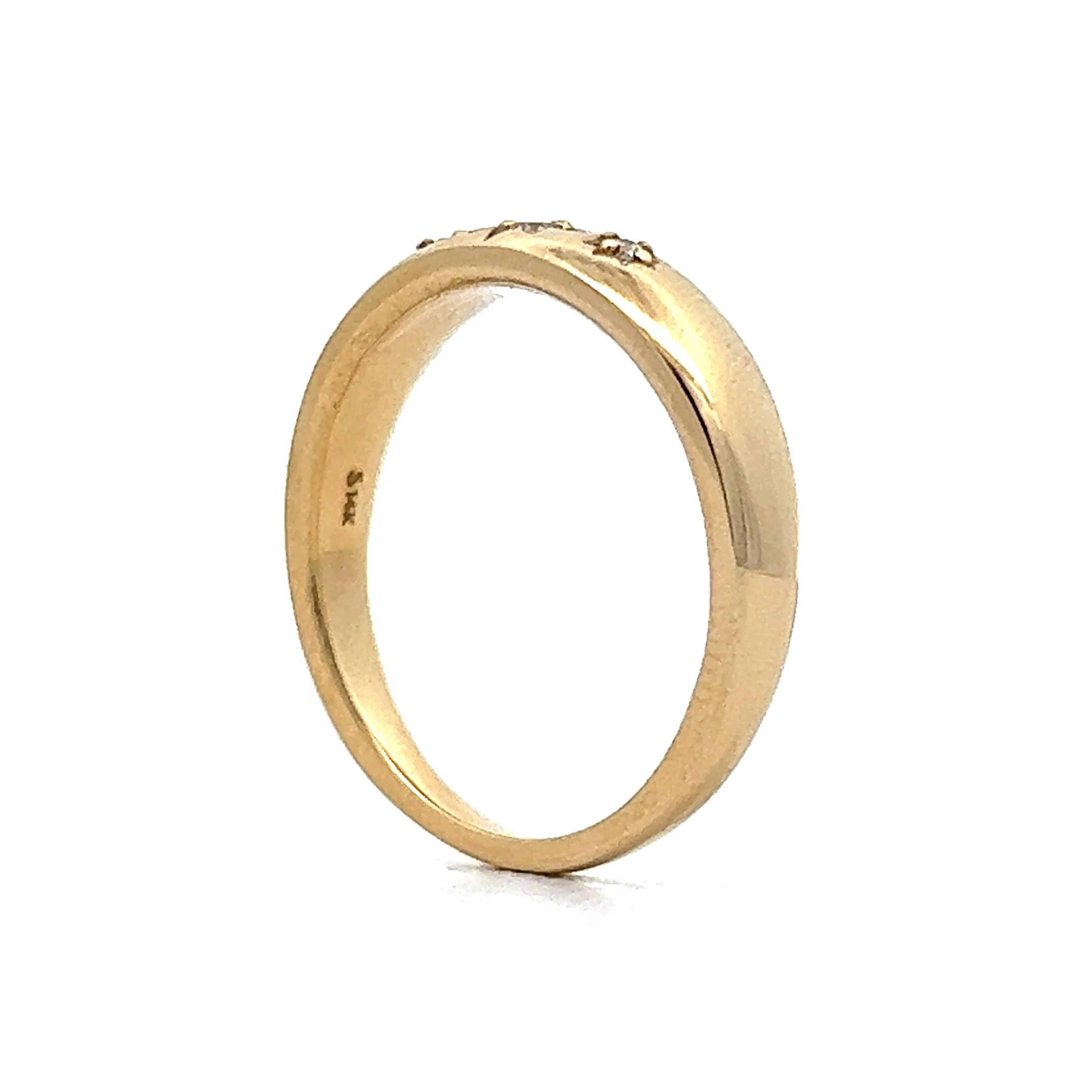Starburst Diamond Stacking Ring in 14k Yellow Gold - Image 5