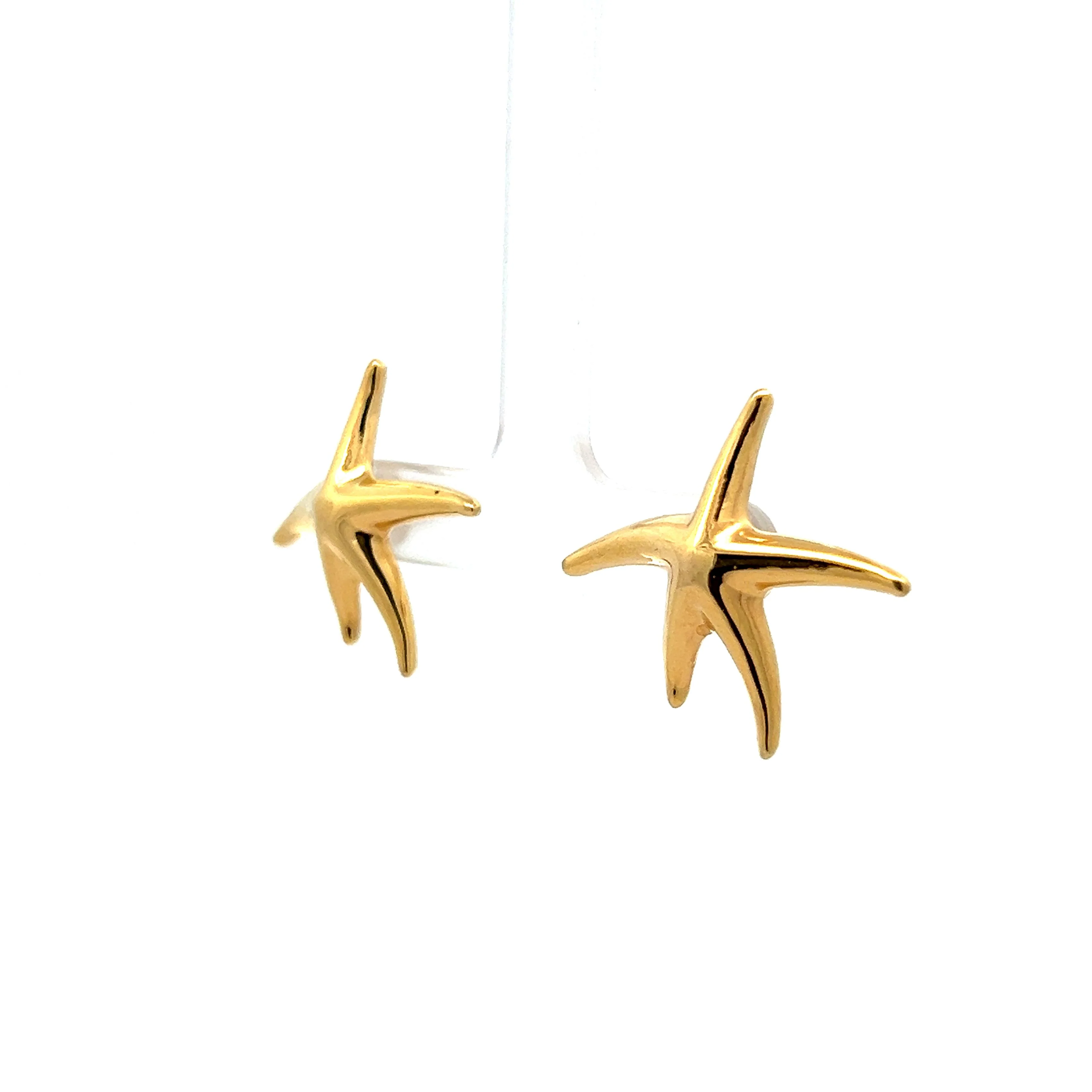 Starfish Stud Earrings in 14k Yellow Gold - Image 2