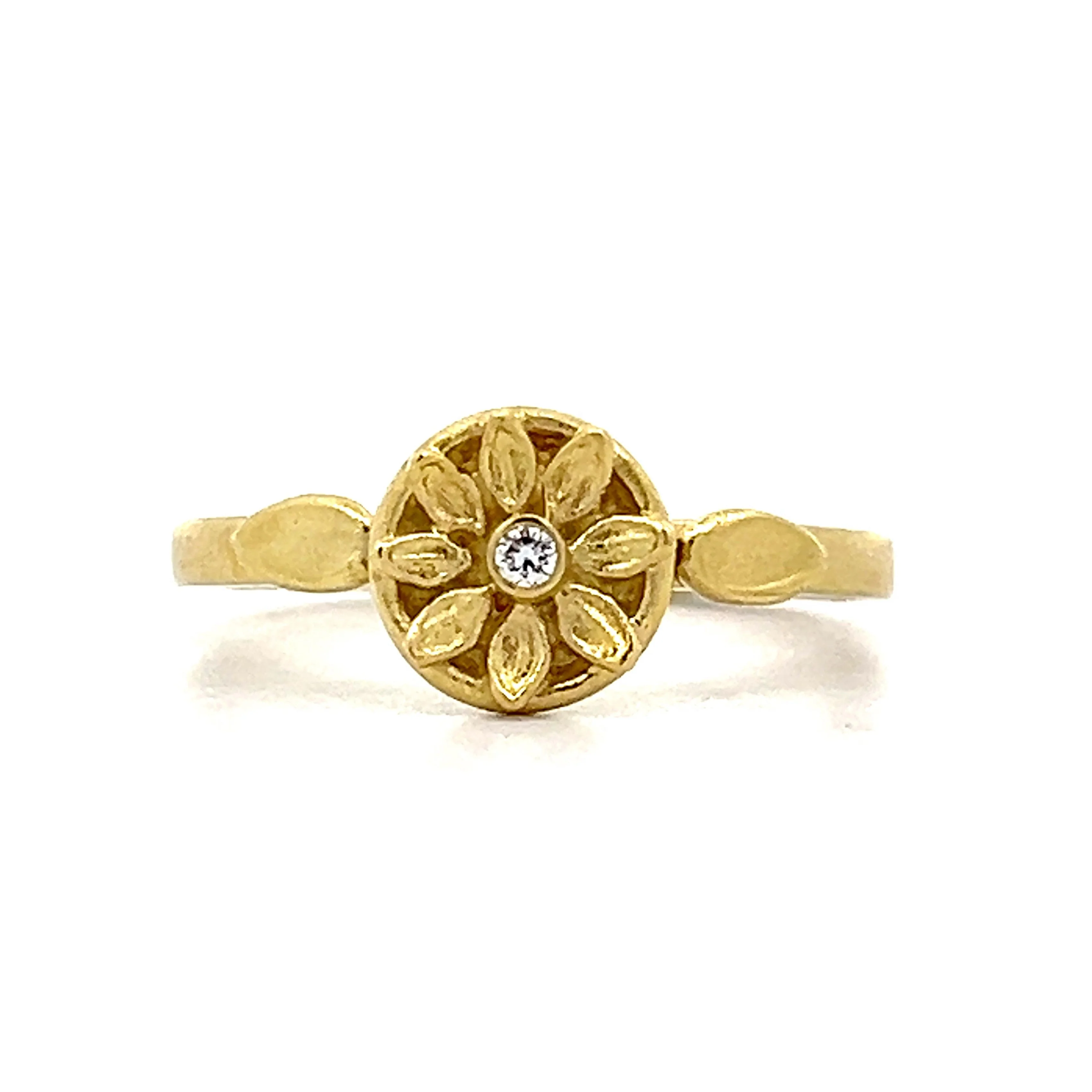 Stephanie Briggs Diamond Flower Ring in 18k Yellow Gold