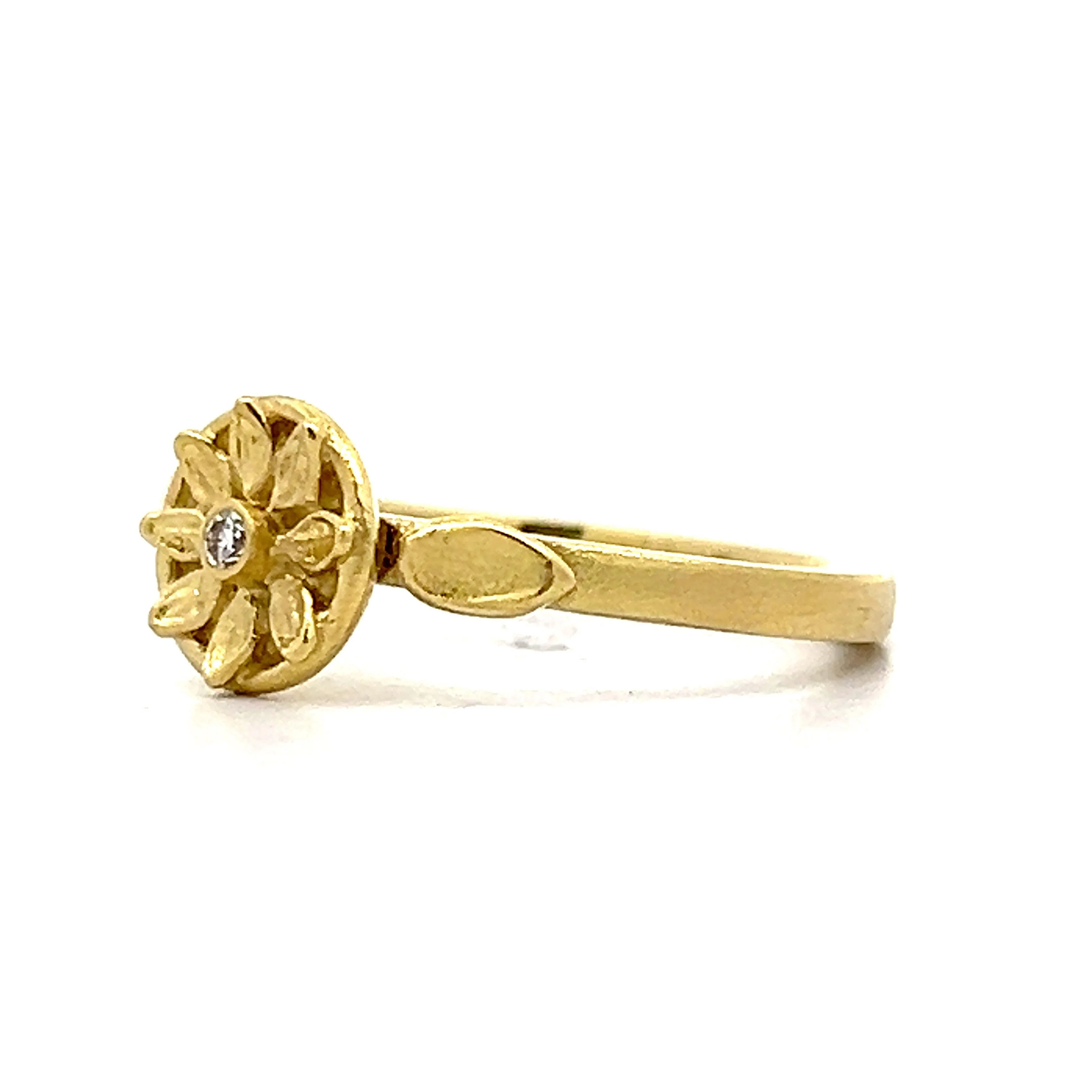 Stephanie Briggs Diamond Flower Ring in 18k Yellow Gold - Image 2