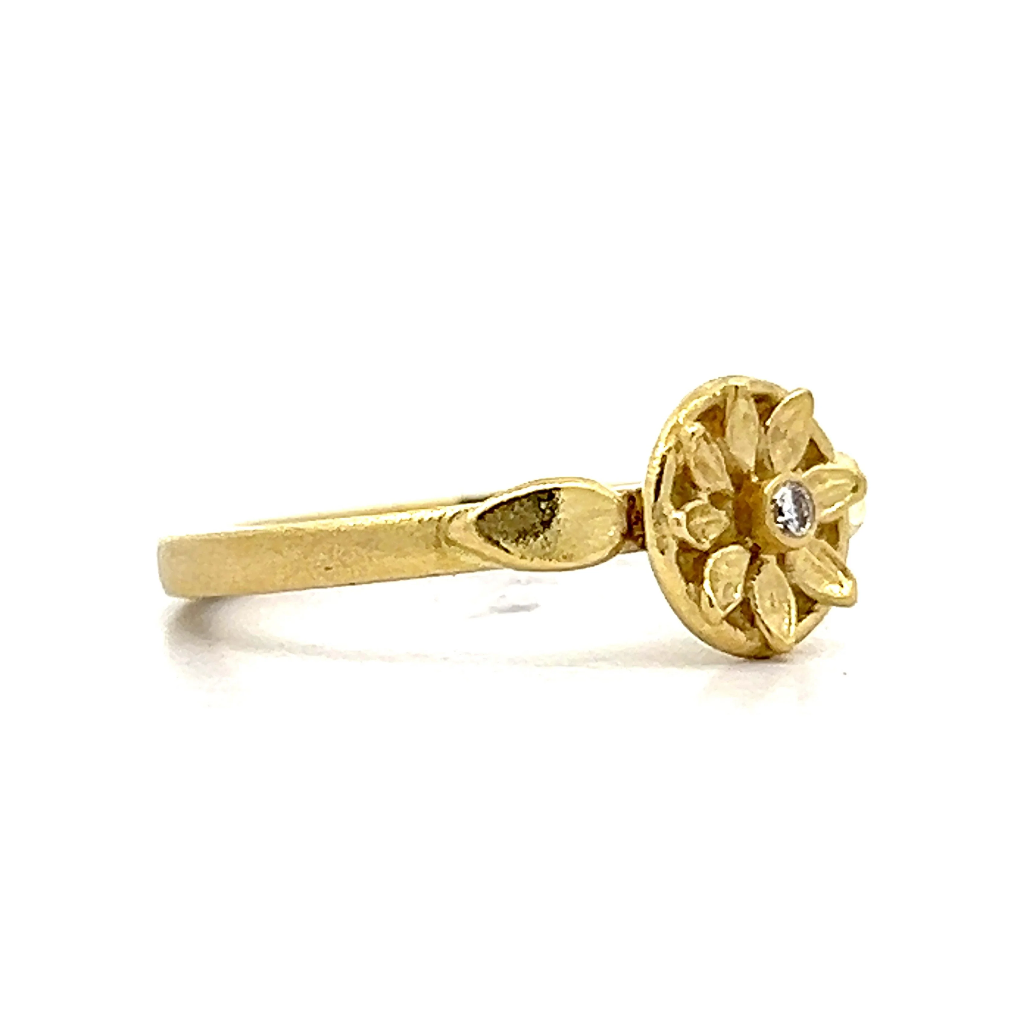 Stephanie Briggs Diamond Flower Ring in 18k Yellow Gold - Image 3