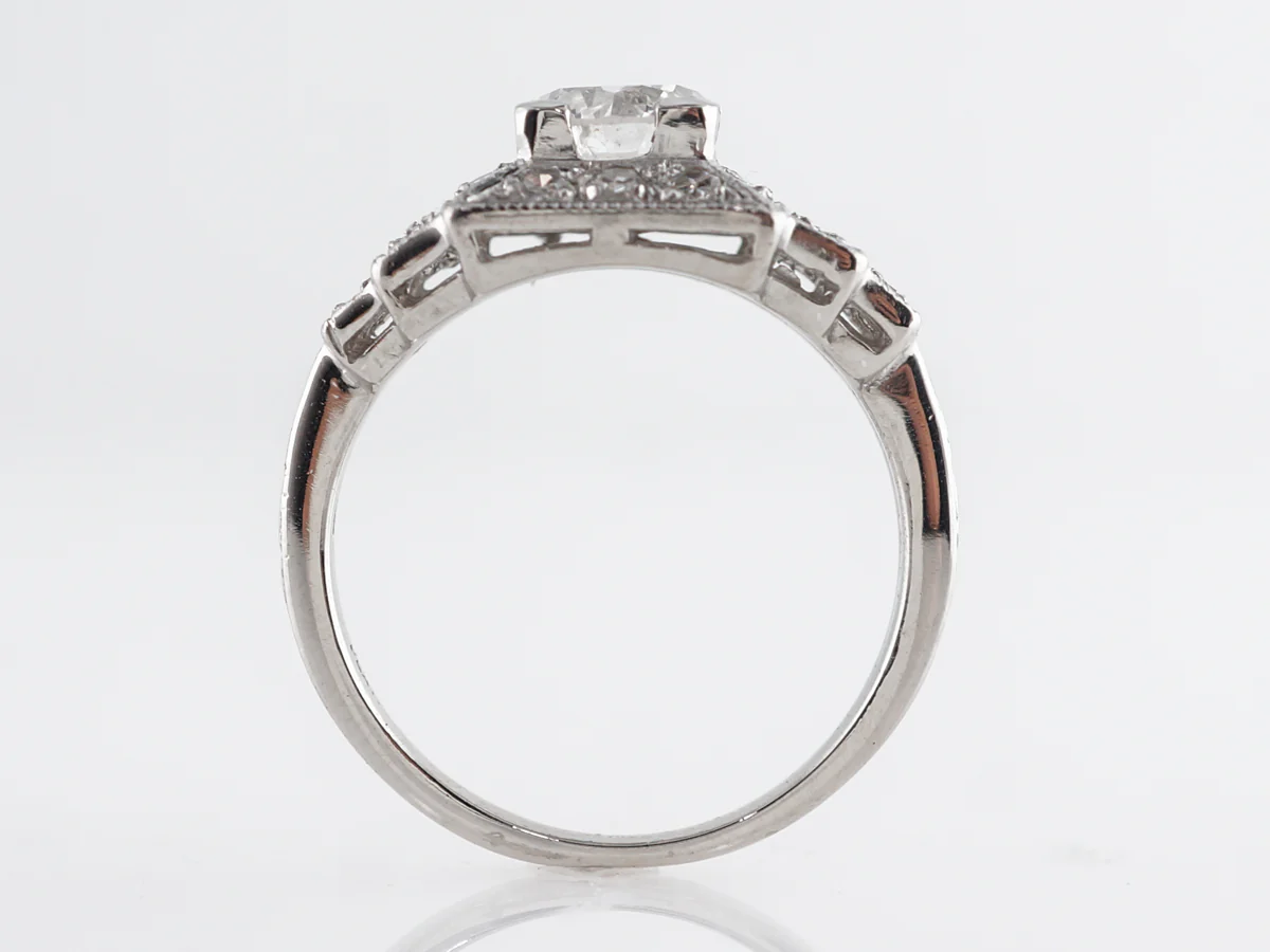 Stepped Art Deco Diamond Engagement Ring in Platinum - Image 4
