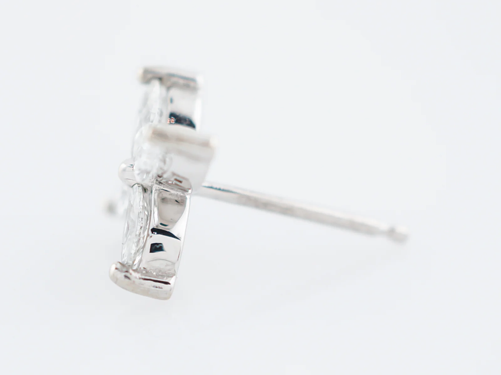 Earrings Modern .60 Marquise Cut Diamonds in 14k White Gold - Image 4