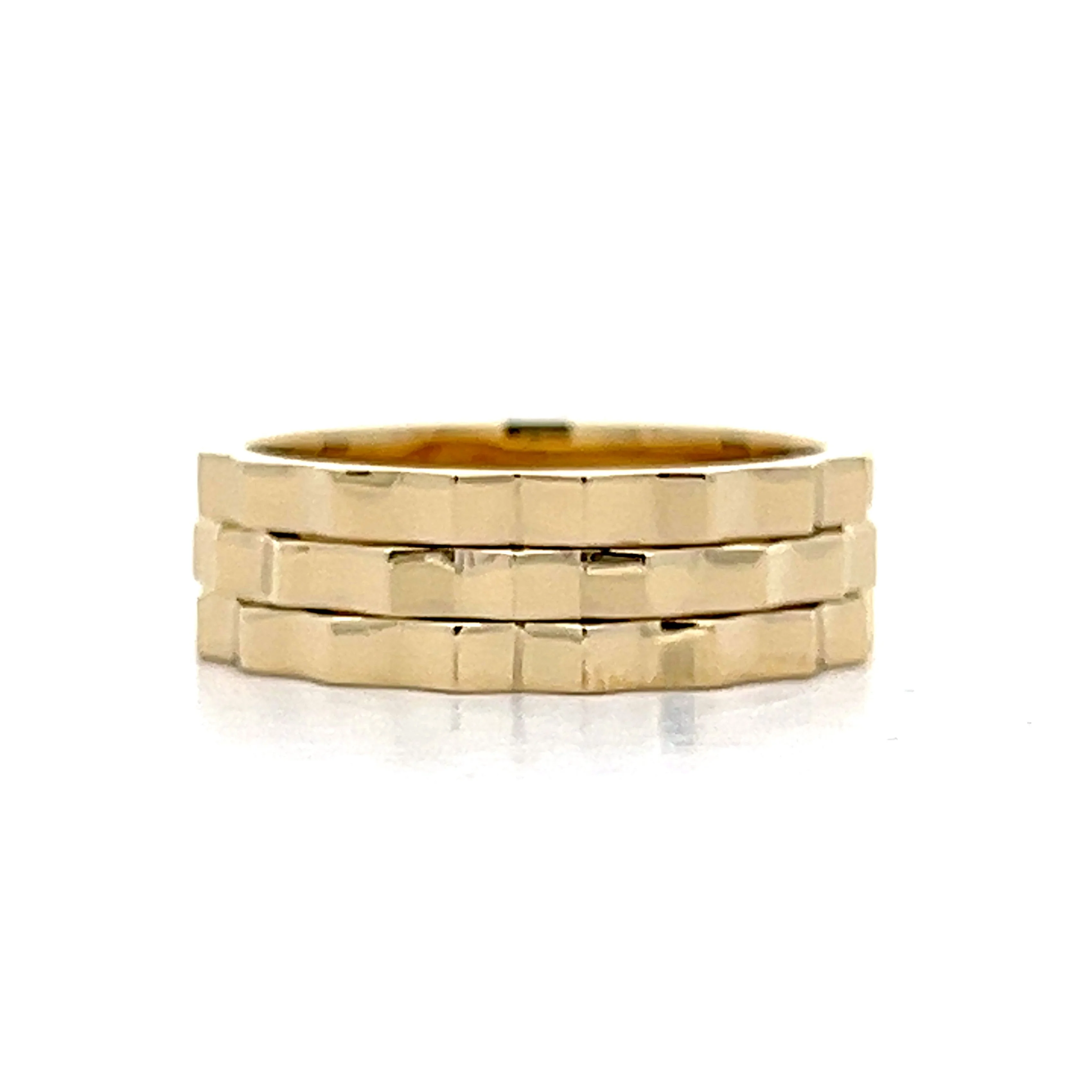 Studded Geometric Stacking Ring in 14k Yellow Gold - Image 2