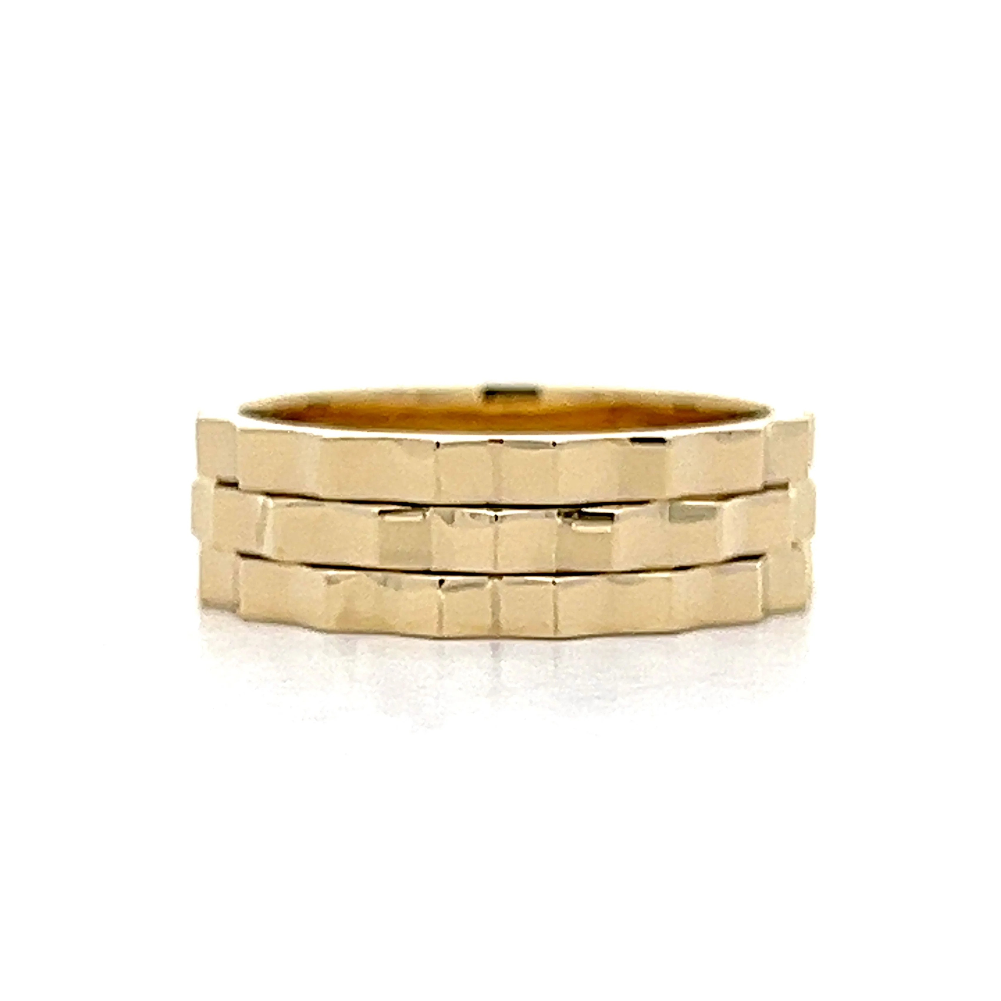 Studded Geometric Stacking Ring in 14k Yellow Gold - Image 3