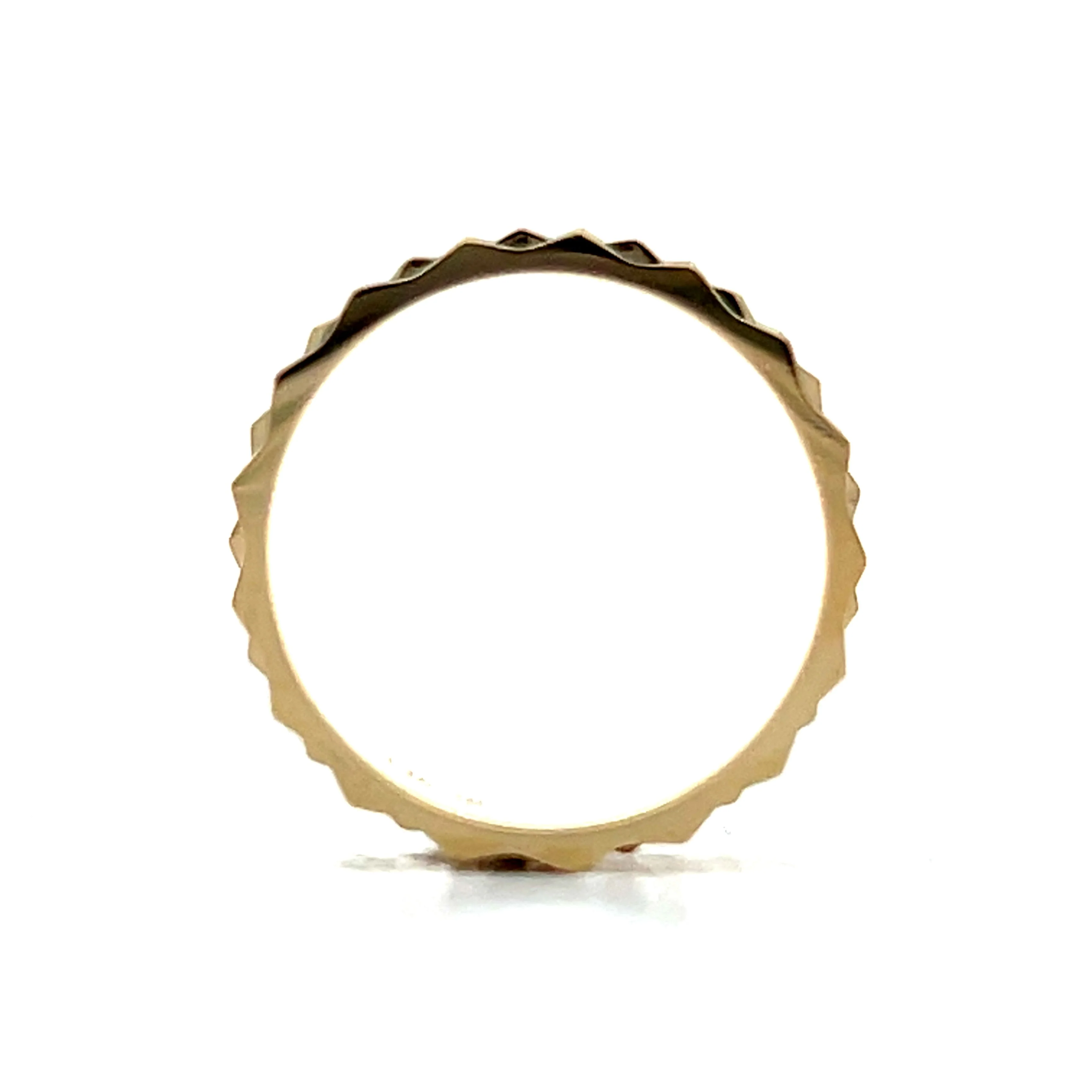 Studded Geometric Stacking Ring in 14k Yellow Gold - Image 4