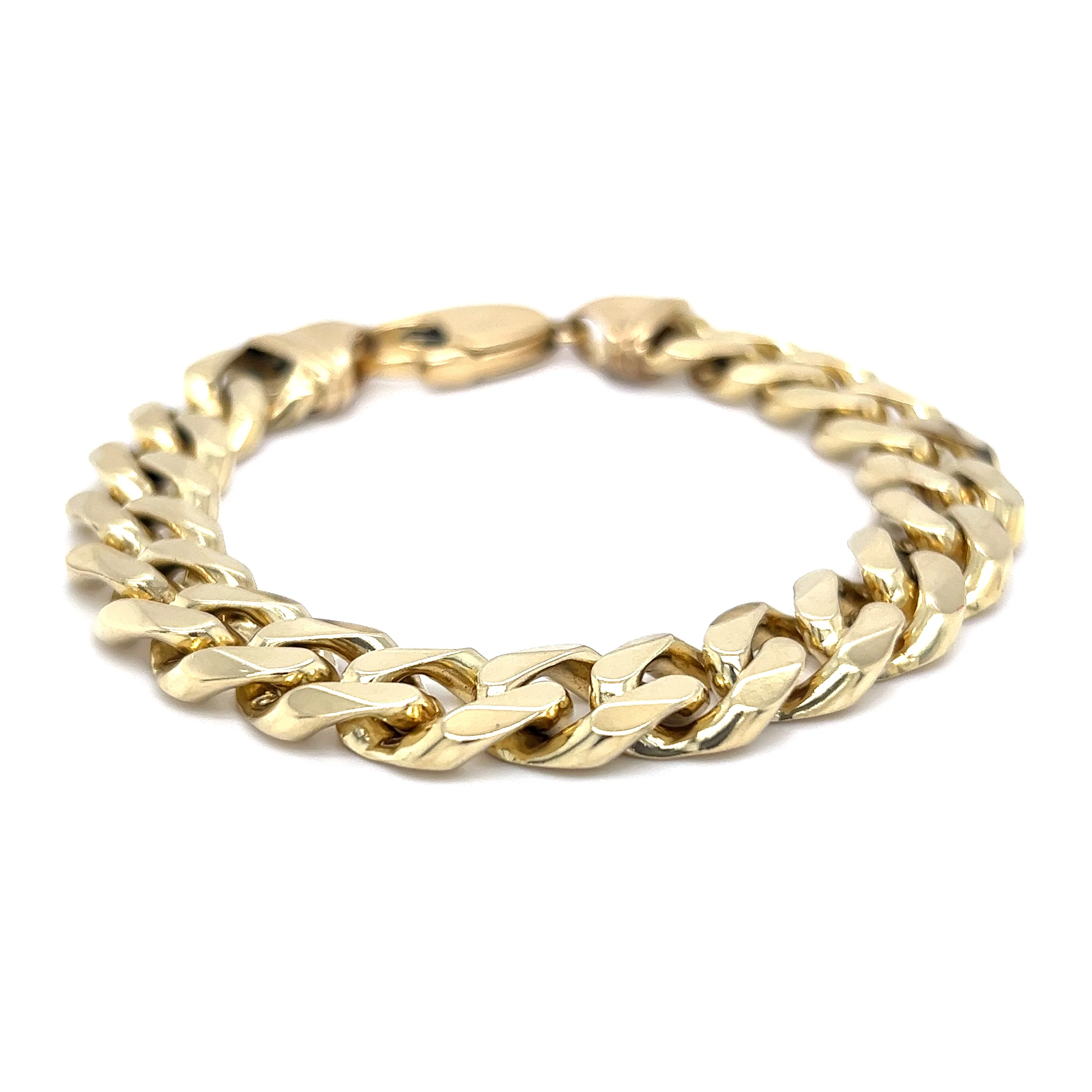 Men's Cuban Link Bracelet in 14k Yellow Gold - Image 3