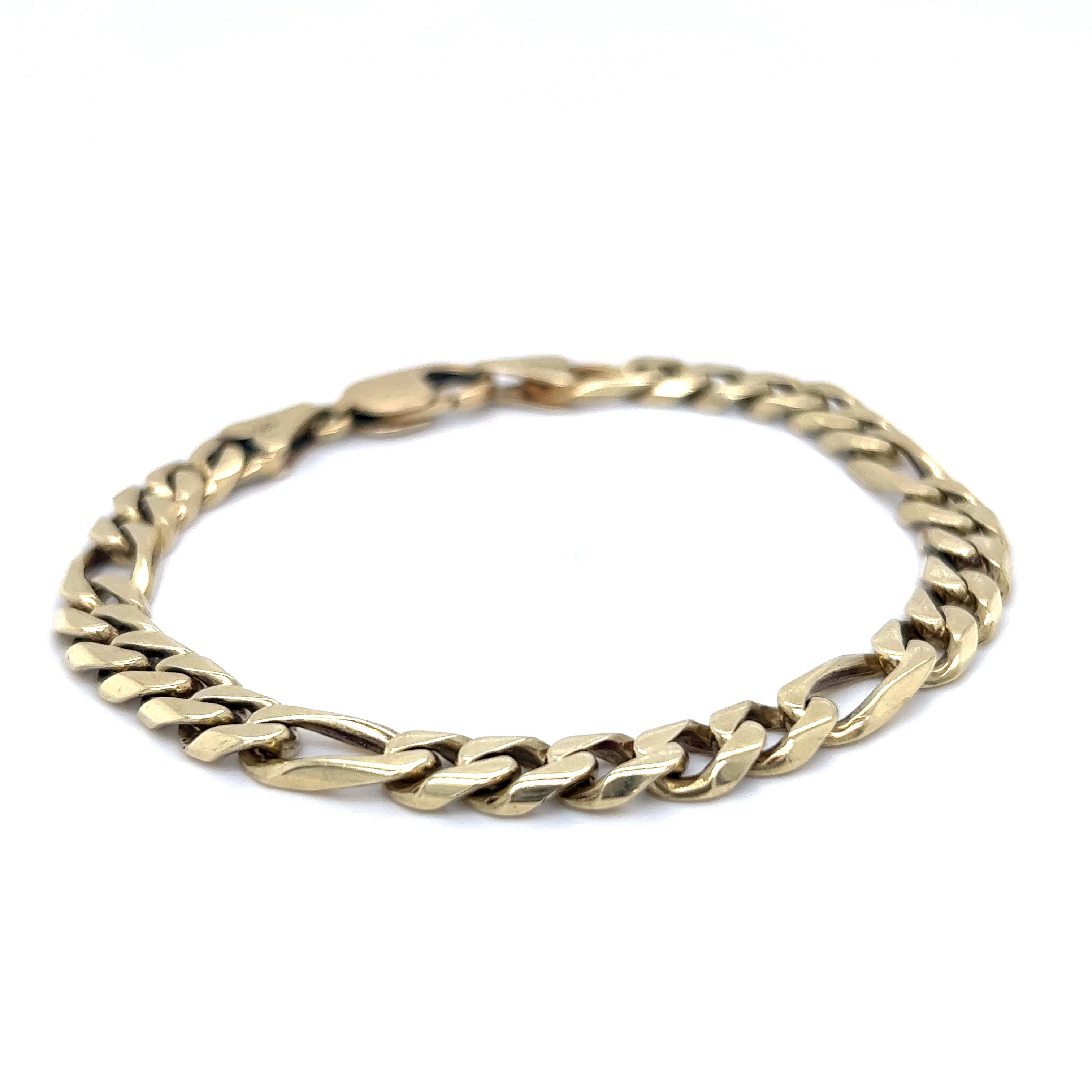 Men's Figaro Style Bracelet in 14k Yellow Gold - Image 3