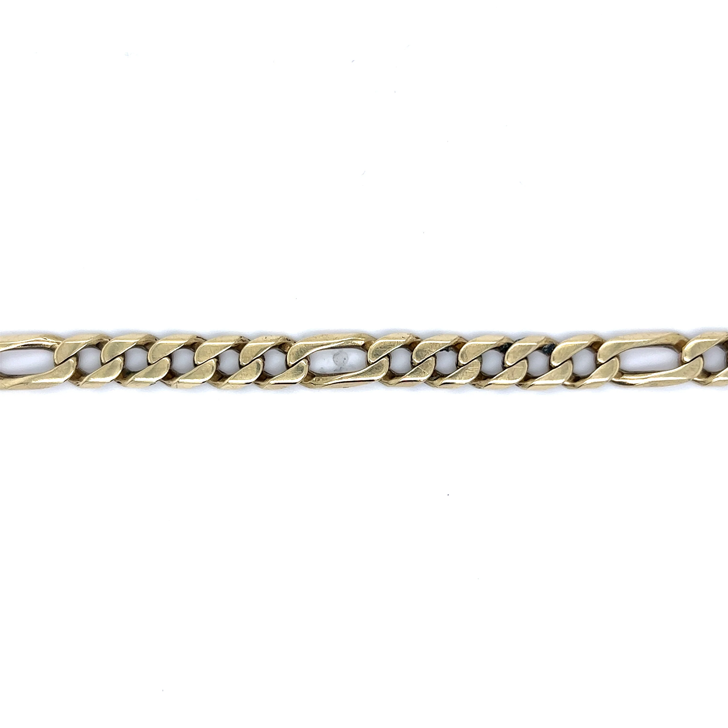 Men's Figaro Style Bracelet in 14k Yellow Gold - Image 4