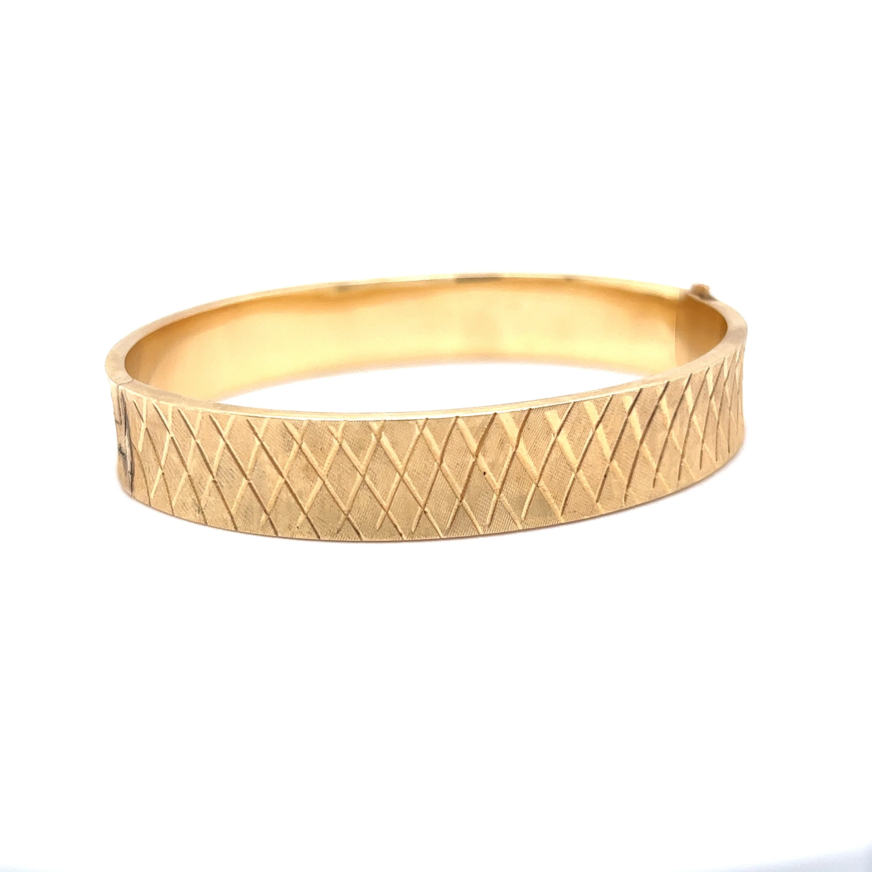 Textured Bangle Bracelet in 14k Yellow Gold - Image 3
