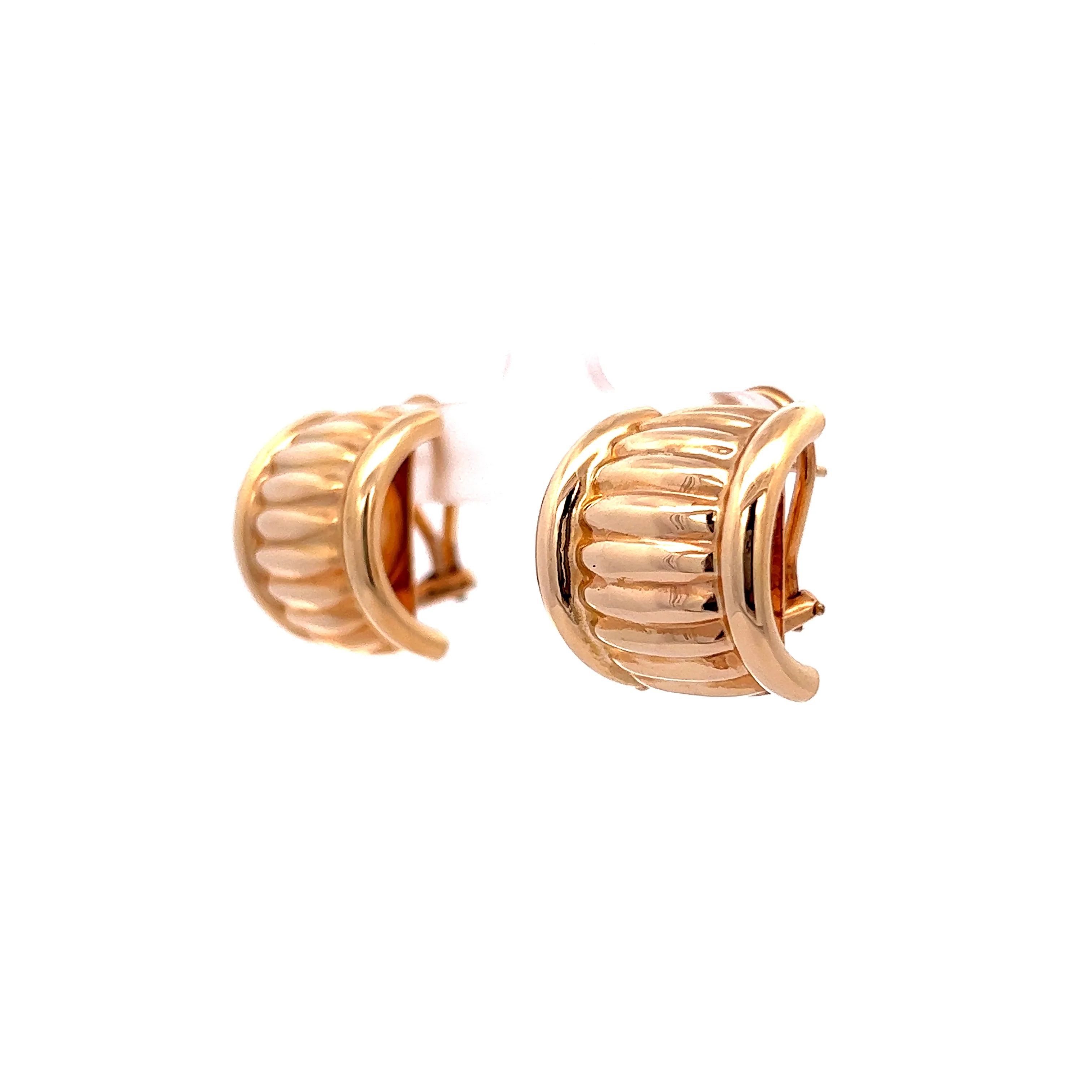 Textured Hoop Earrings in 14k Yellow Gold - Image 2
