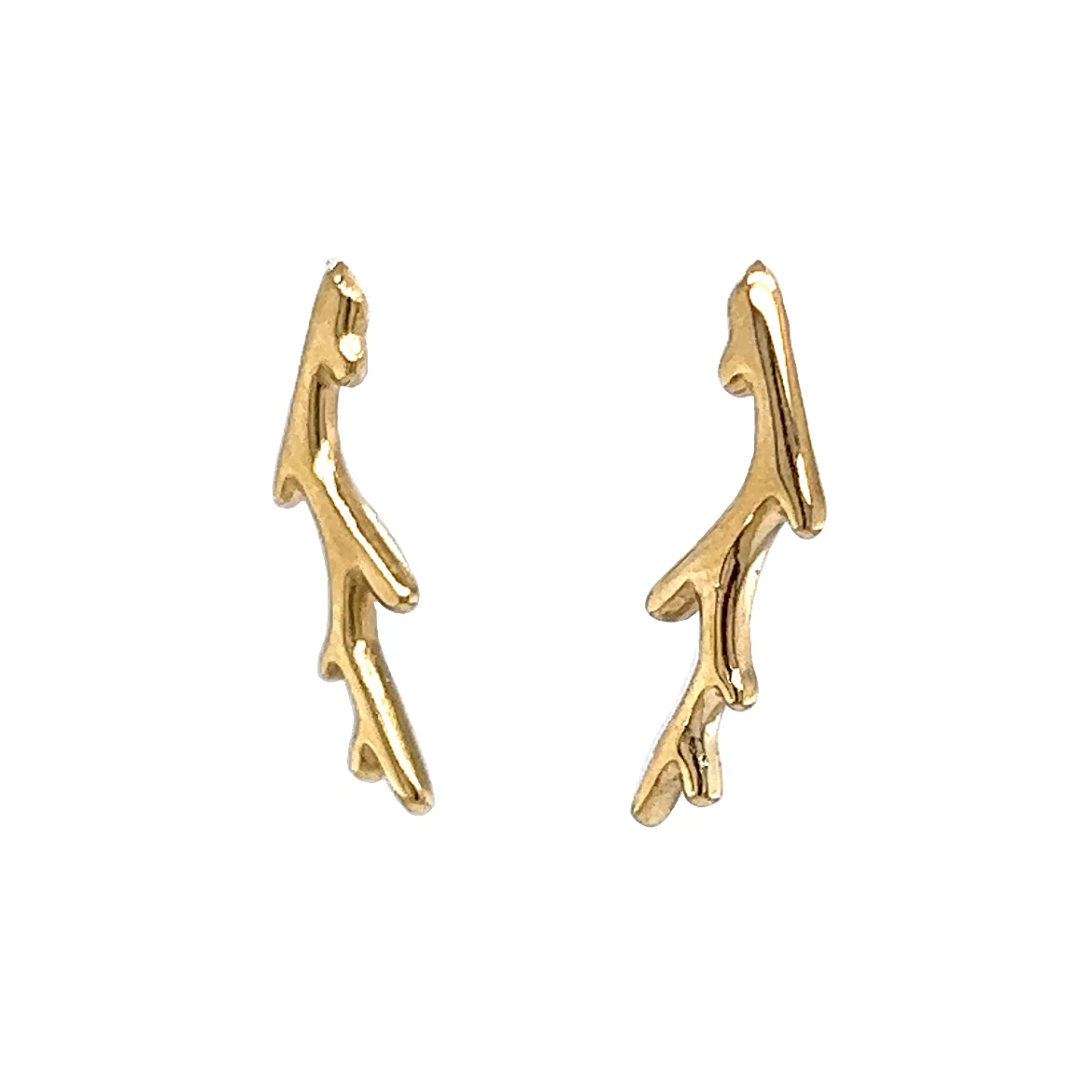 Stylish Stud Earrings in 14k Yellow Gold - Image 2