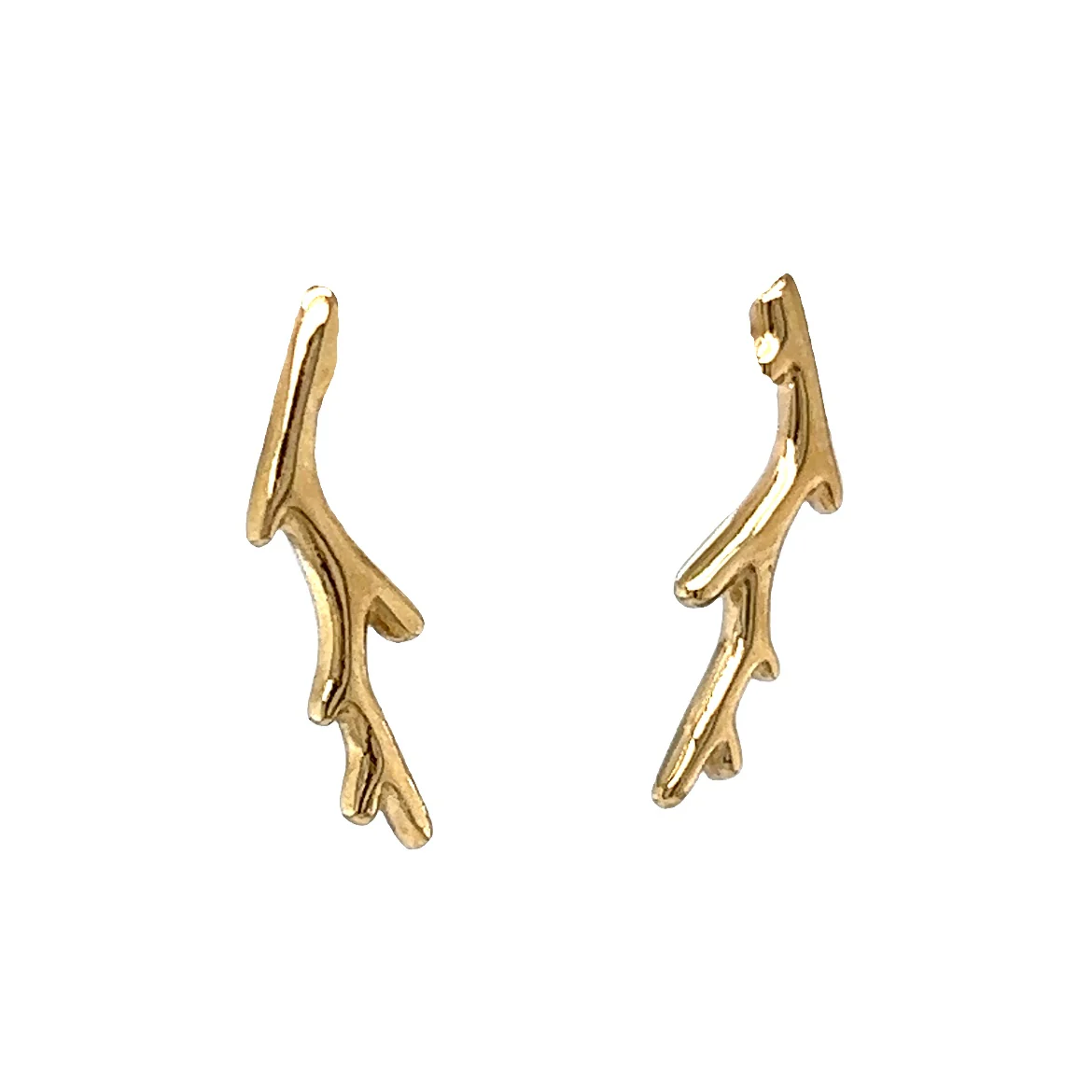 Stylish Stud Earrings in 14k Yellow Gold - Image 3