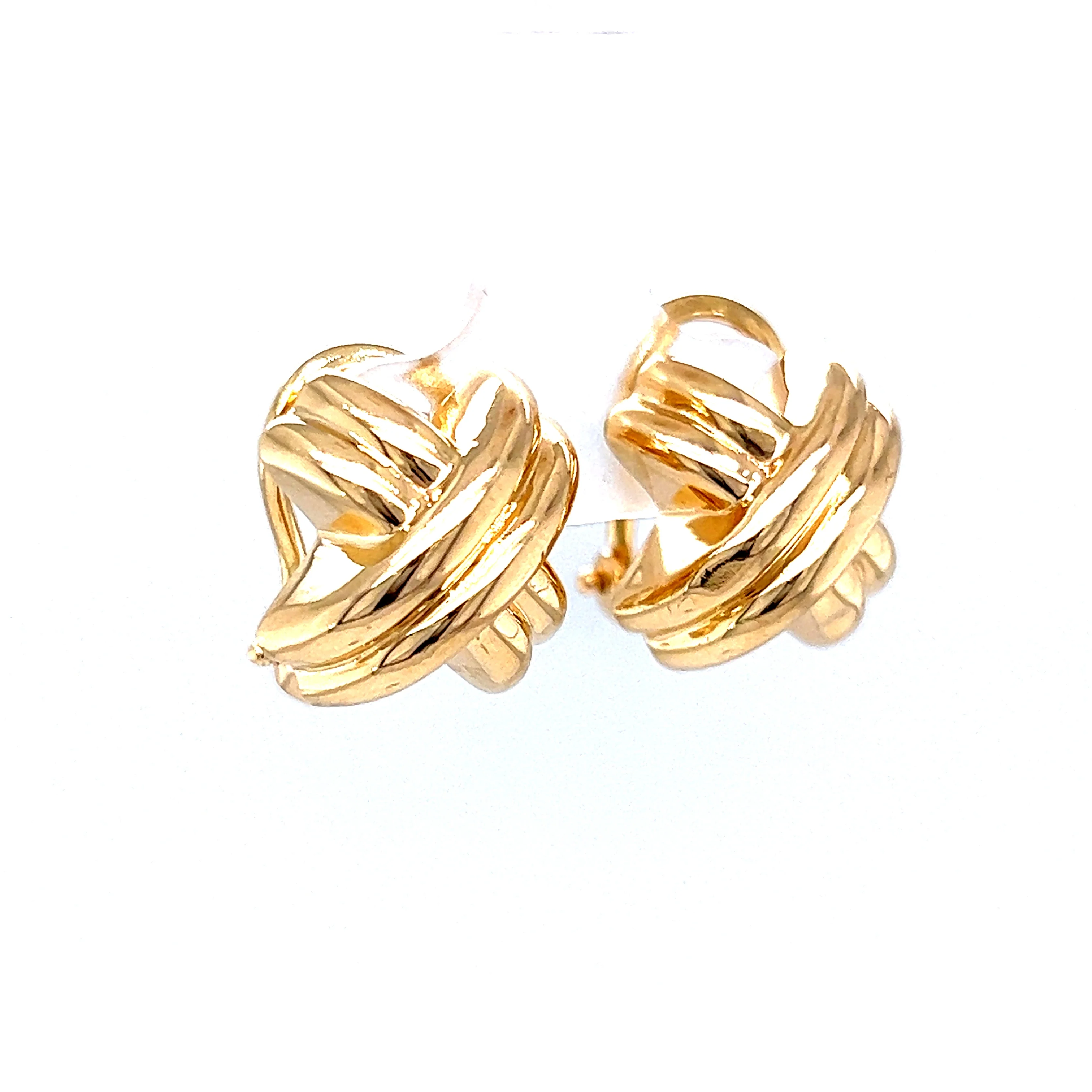 X Shaped Earring Studs in 14k Yellow Gold - Image 3