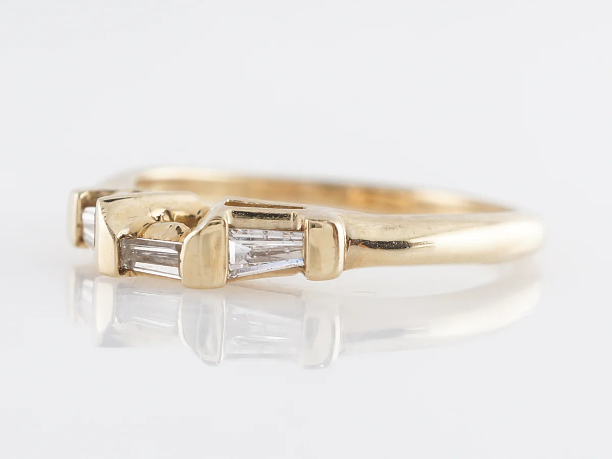Tapered Baguette Diamond Wedding Band in 14K - Image 2