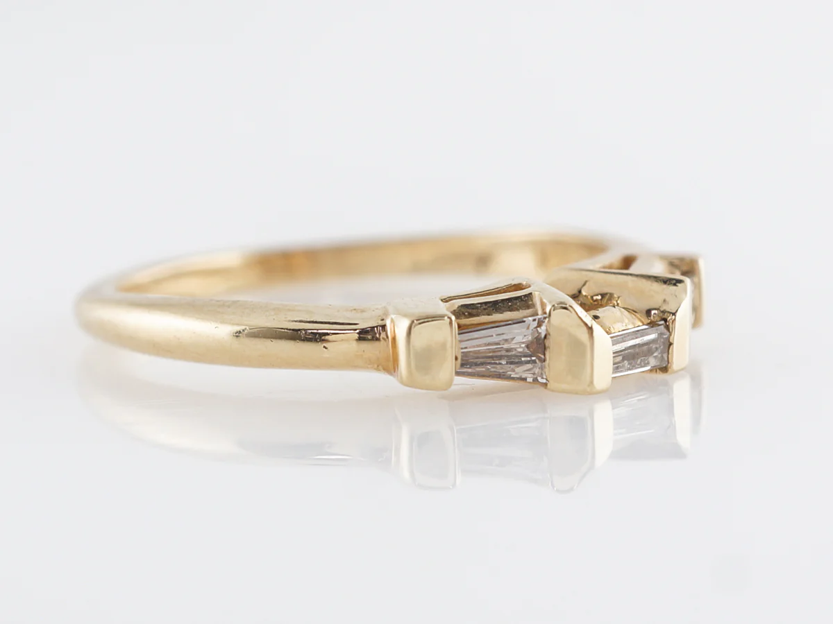 Tapered Baguette Diamond Wedding Band in 14K - Image 3