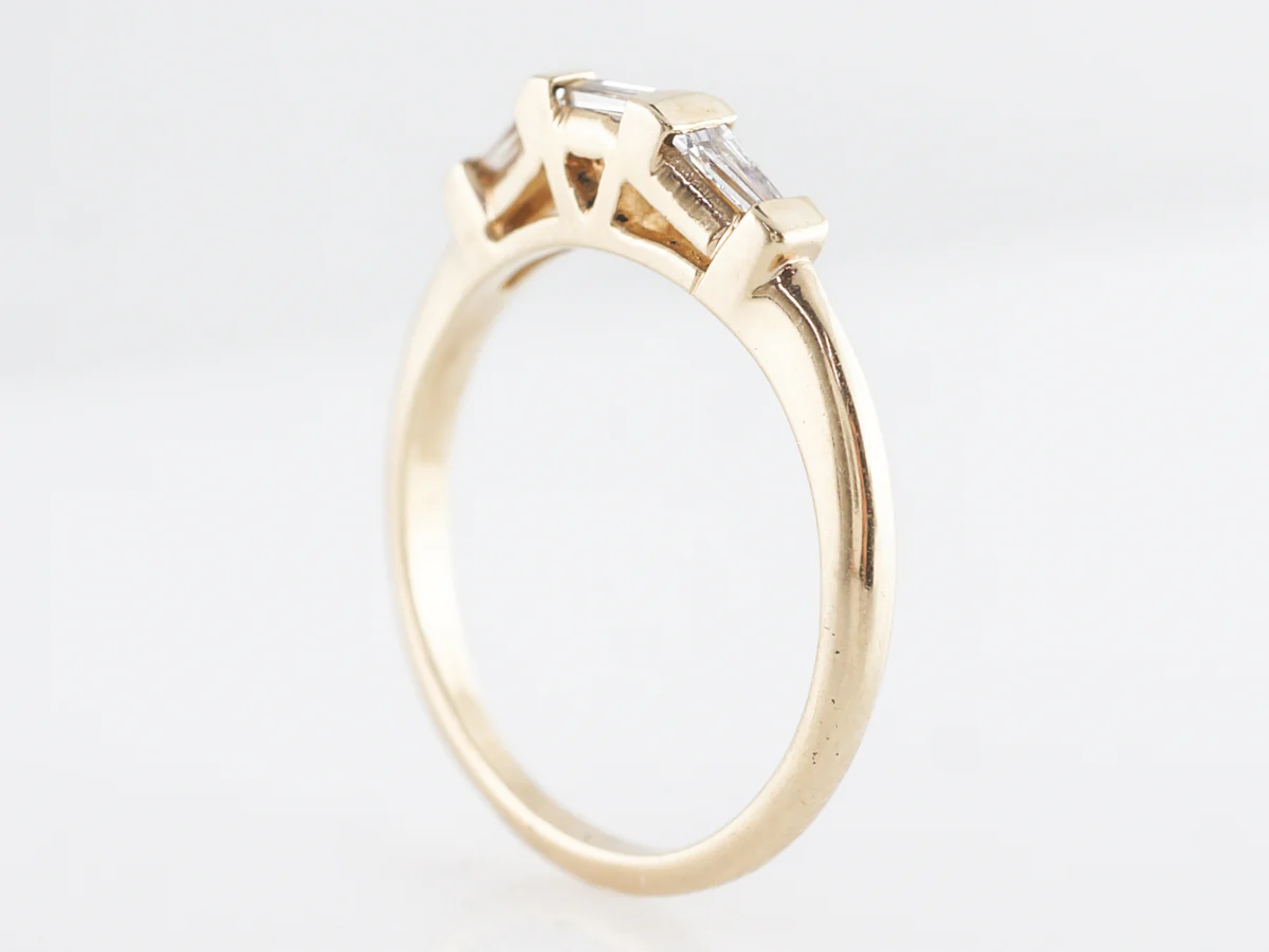 Tapered Baguette Diamond Wedding Band in 14K - Image 4