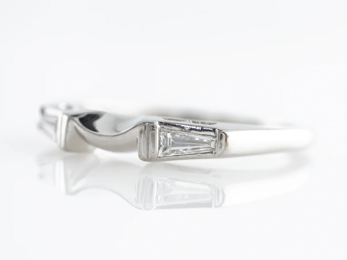 Tapered Diamond Shadow Wedding Band in Platinum - Image 2