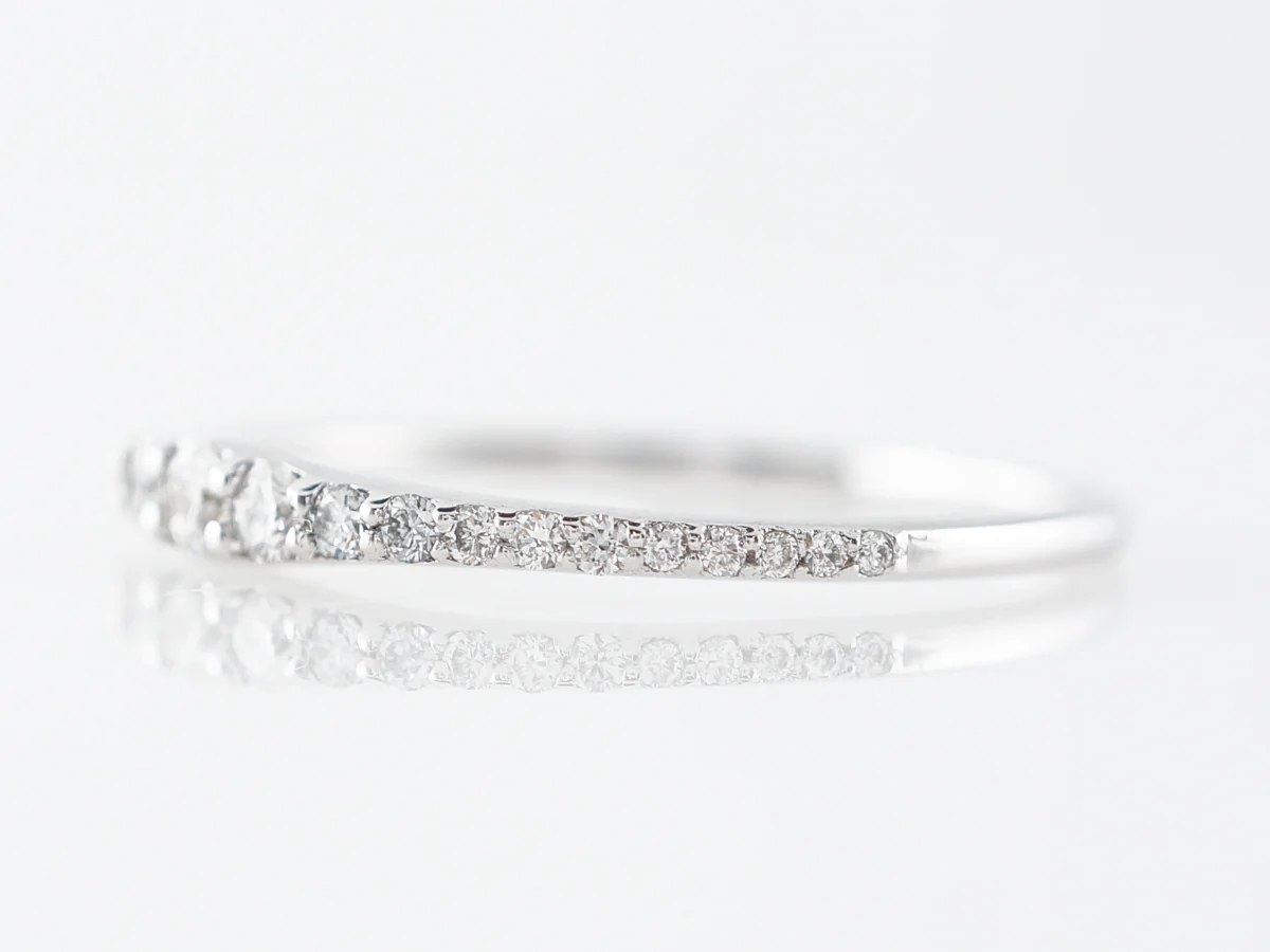 Tapered Round Diamond Right Hand Ring in 18k White Gold - Image 2