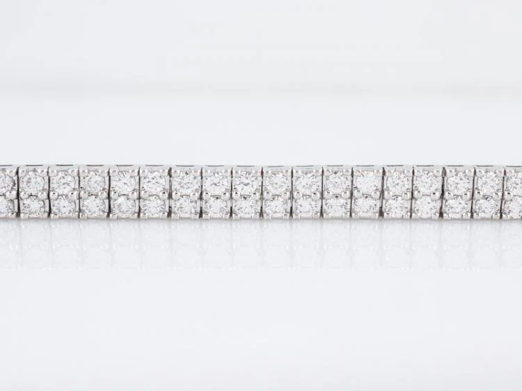 Tennis Bracelet Modern 6.12 Round Brilliant Cut Diamonds in 14k White Gold - Image 2