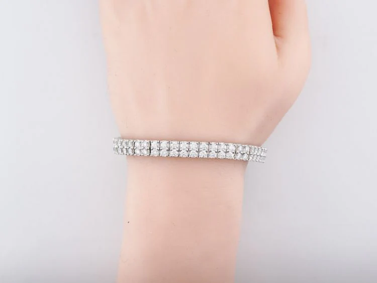 Tennis Bracelet Modern 6.12 Round Brilliant Cut Diamonds in 14k White Gold - Image 3