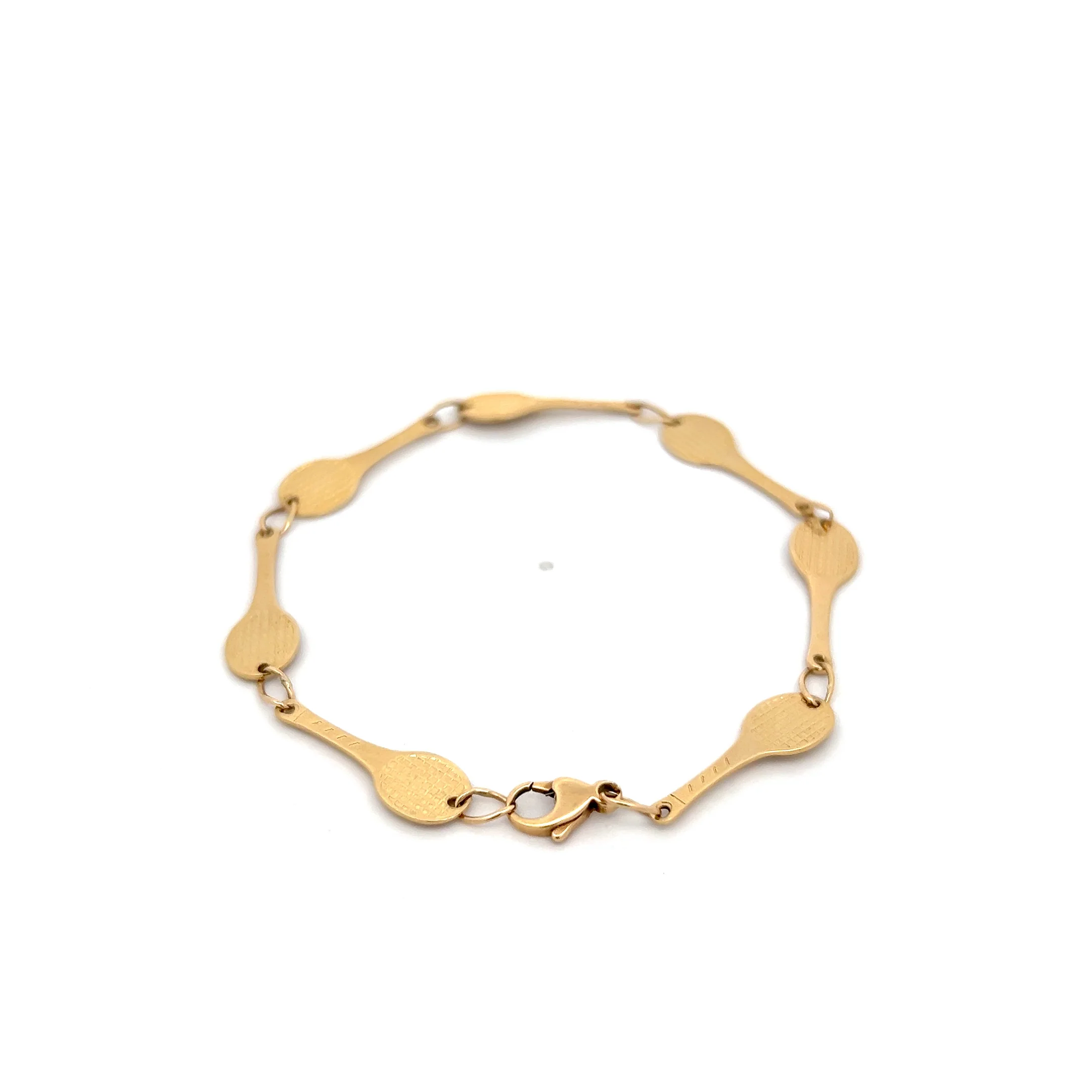 Tennis Racket Tennis Bracelet in 14k Yellow Gold - Image 2