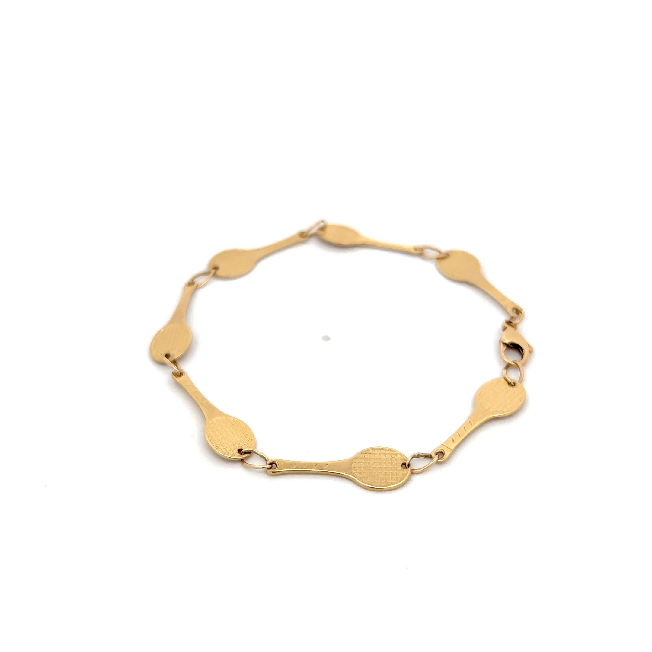Tennis Racket Tennis Bracelet in 14k Yellow Gold - Image 3