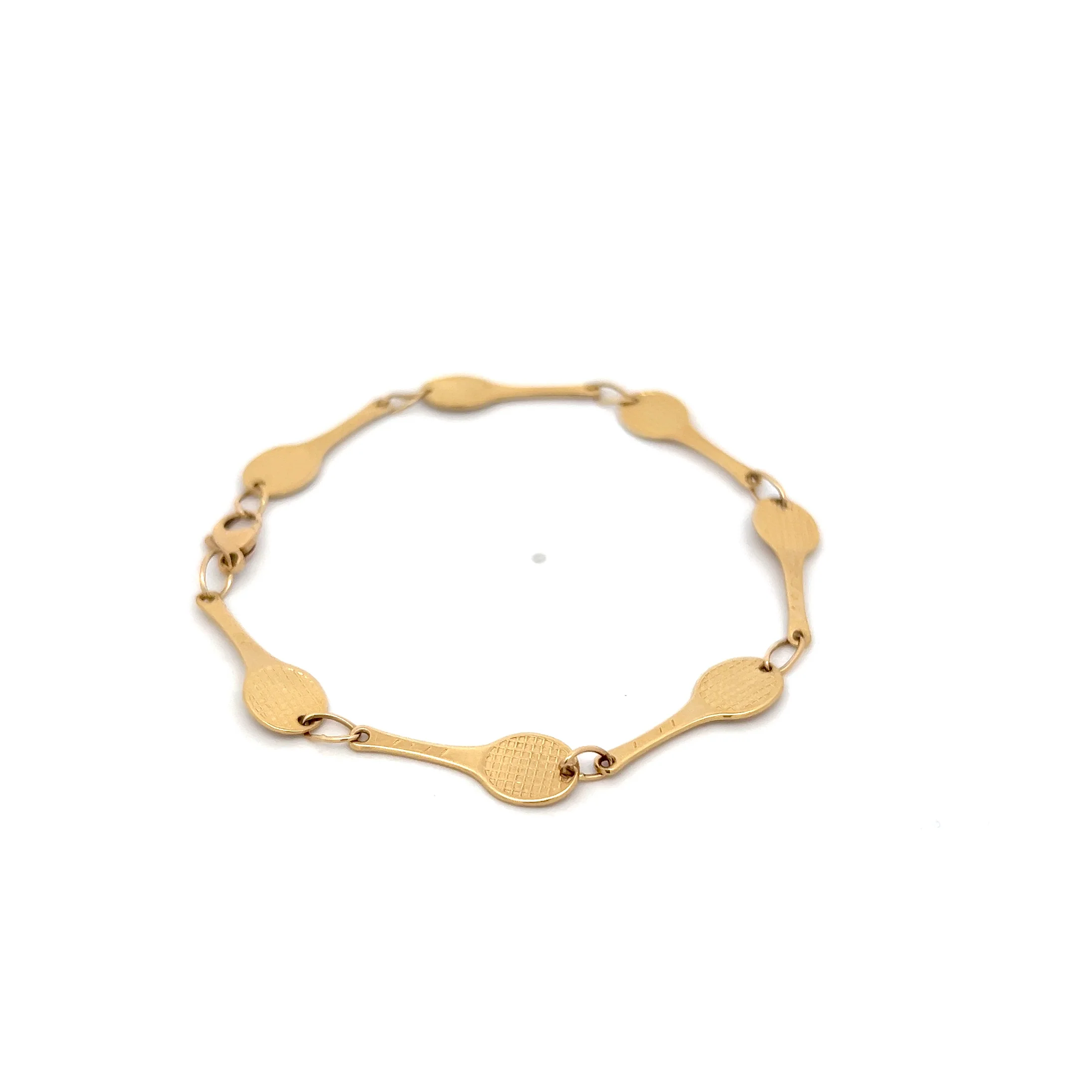 Tennis Racket Tennis Bracelet in 14k Yellow Gold - Image 4