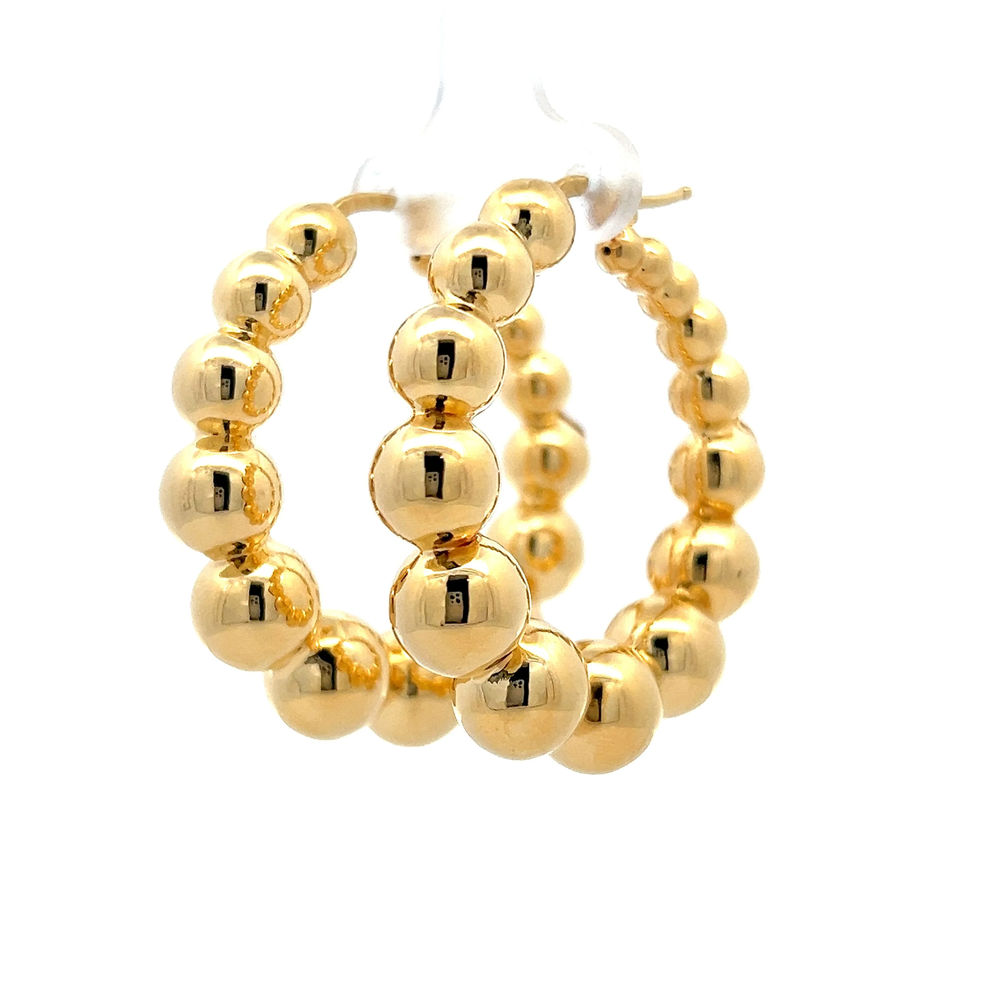 Textured Bubble Hoop Earrings in 18k Yellow Gold - Image 2