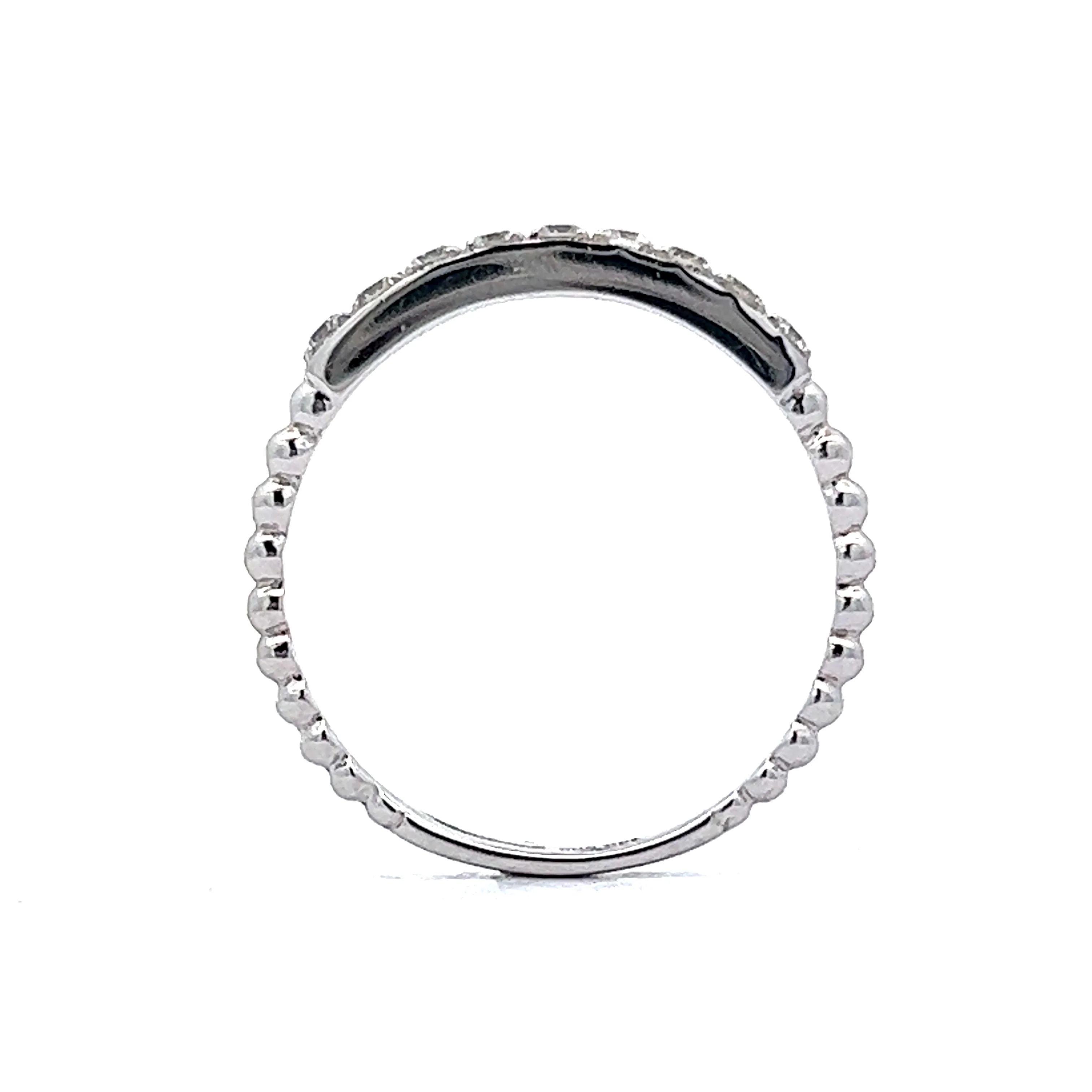 Textured Diamond Wedding Band in 14k White Gold - Image 4