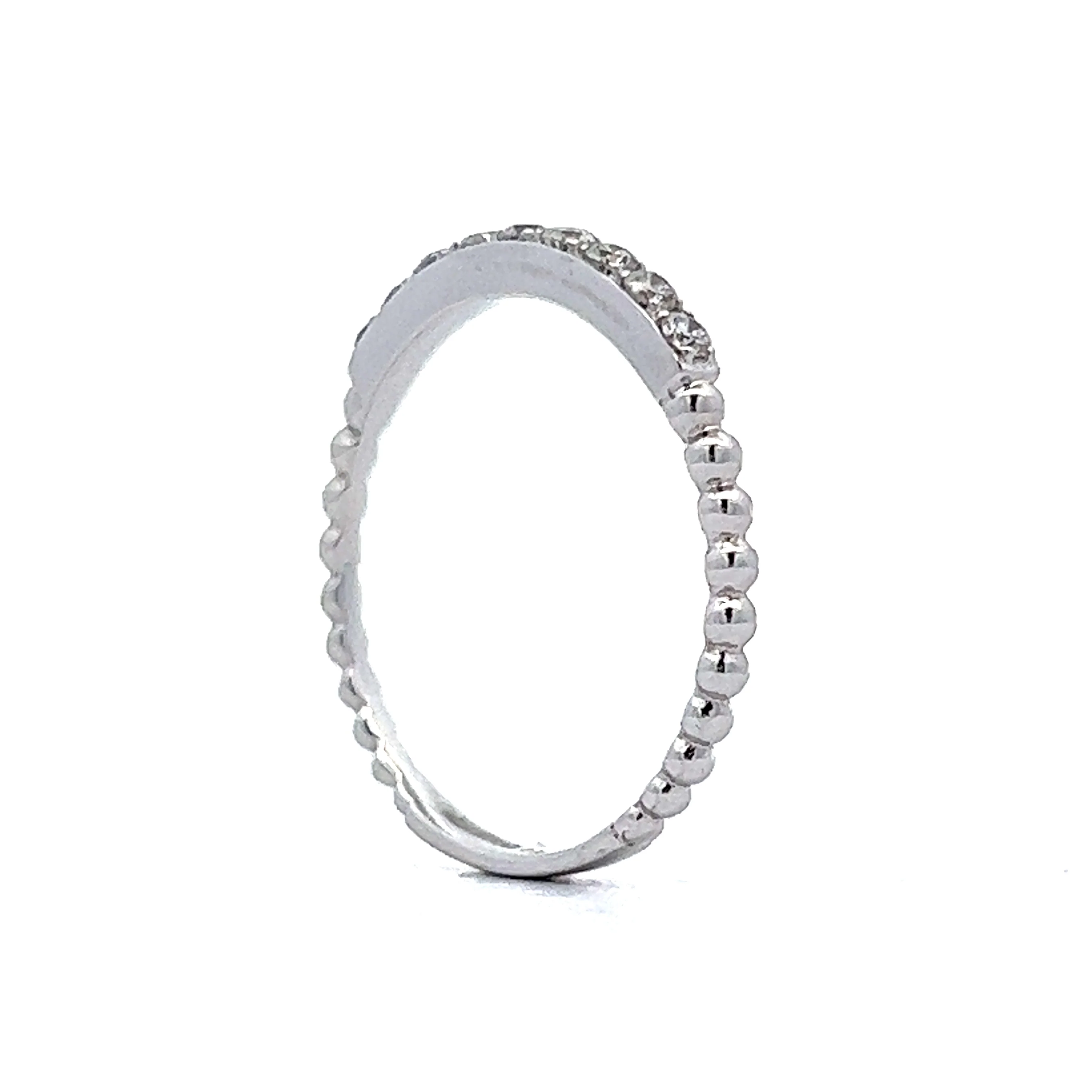 Textured Diamond Wedding Band in 14k White Gold - Image 5