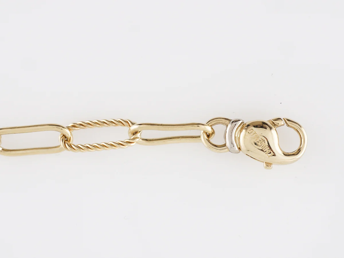 Textured Paperclip Link Bracelet in 18k Yellow Gold - Image 9