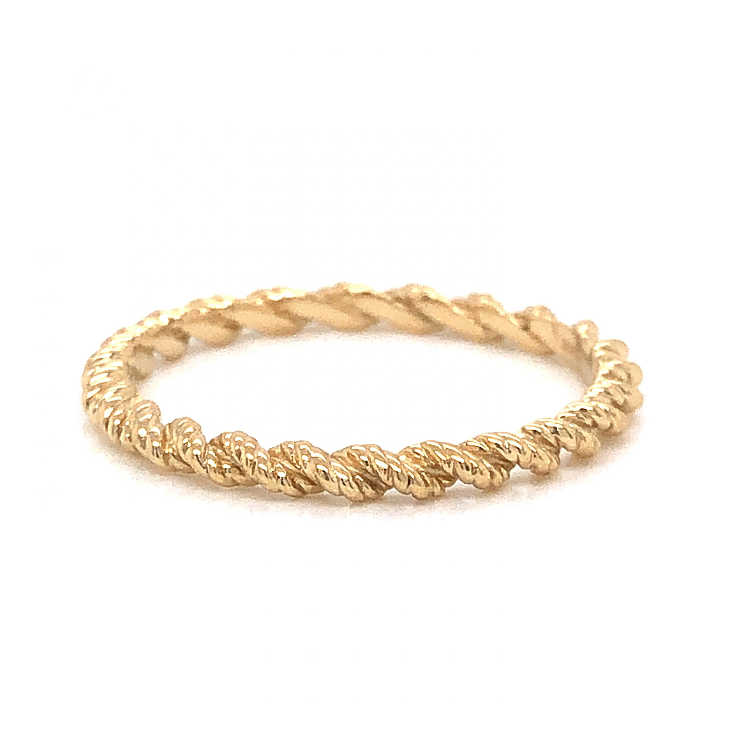 Textured Rope Stacking Band in 14k Yellow Gold