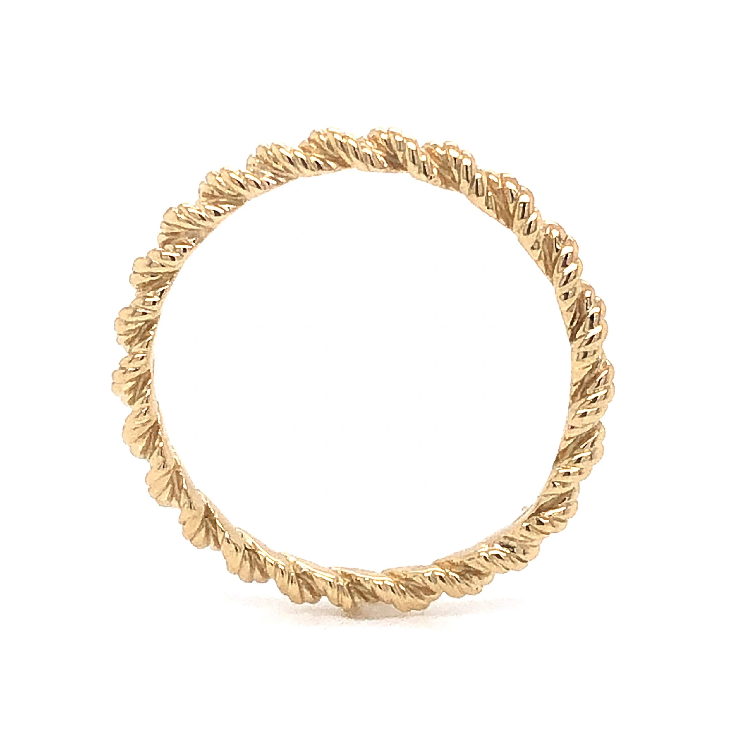 Textured Rope Stacking Band in 14k Yellow Gold - Image 3