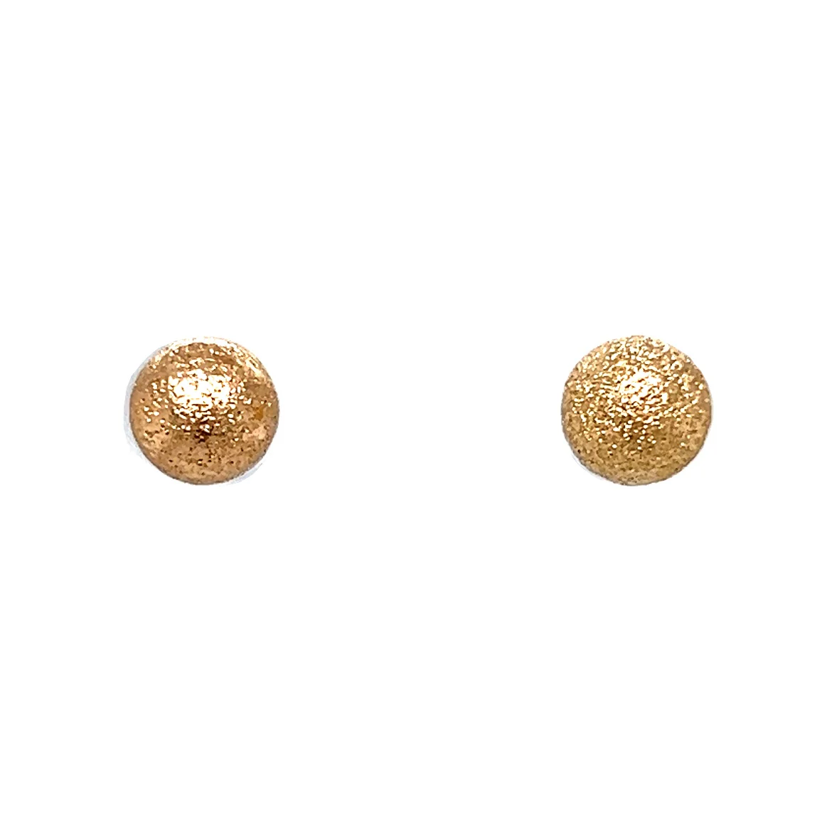 Textured Round Stud Earrings in 14k Yellow Gold