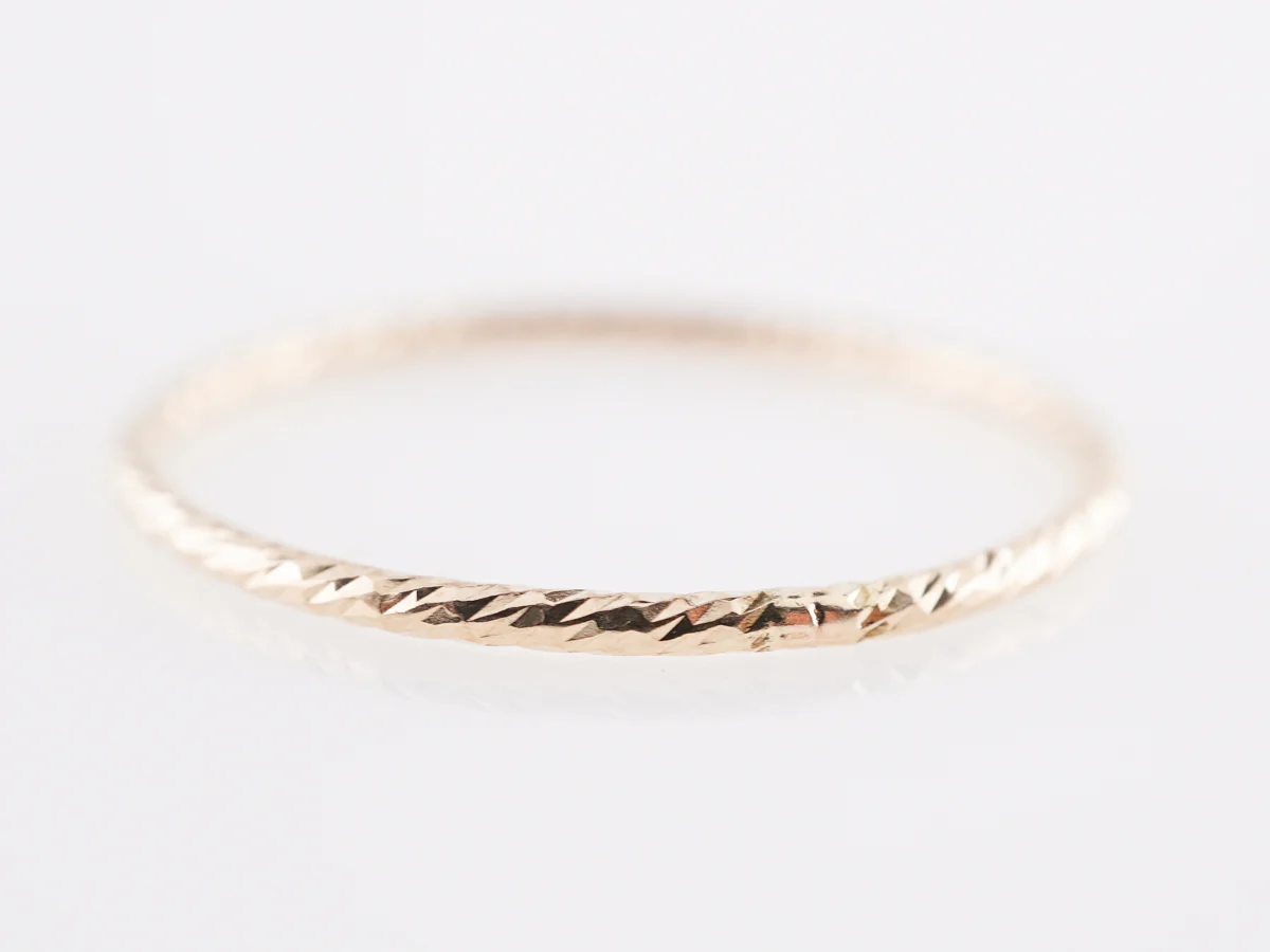 Textured Stacking Wedding Band in 14k Yellow Gold