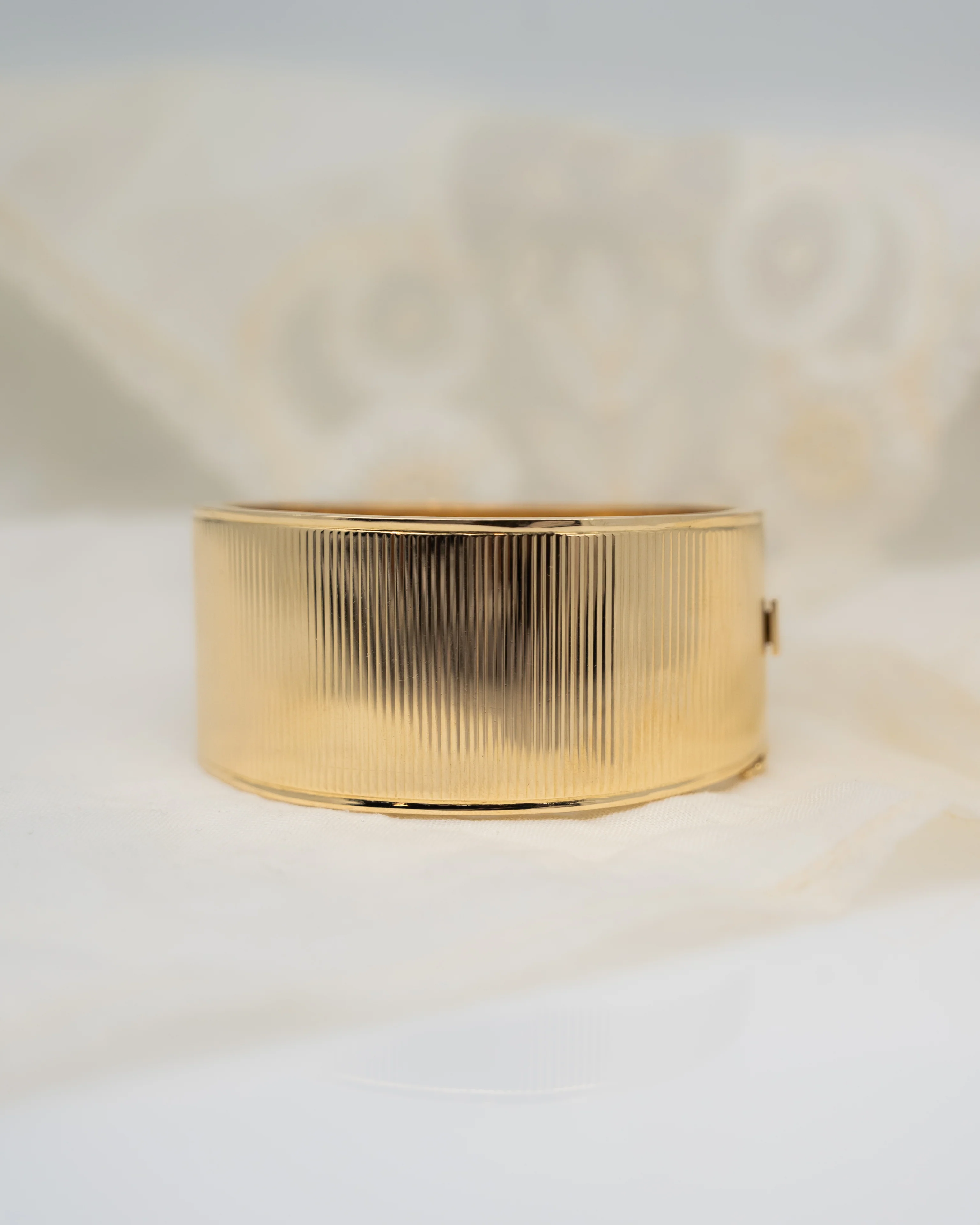 Textured Tapered Bangle Cuff Bracelet in 14k - Image 6