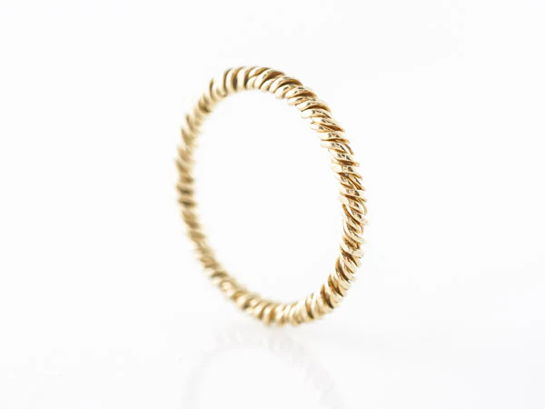 Textured Wedding Band in 14k Yellow Gold - Image 2