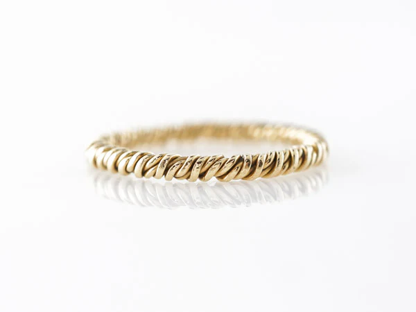 Textured Wedding Band in 14k Yellow Gold - Image 4