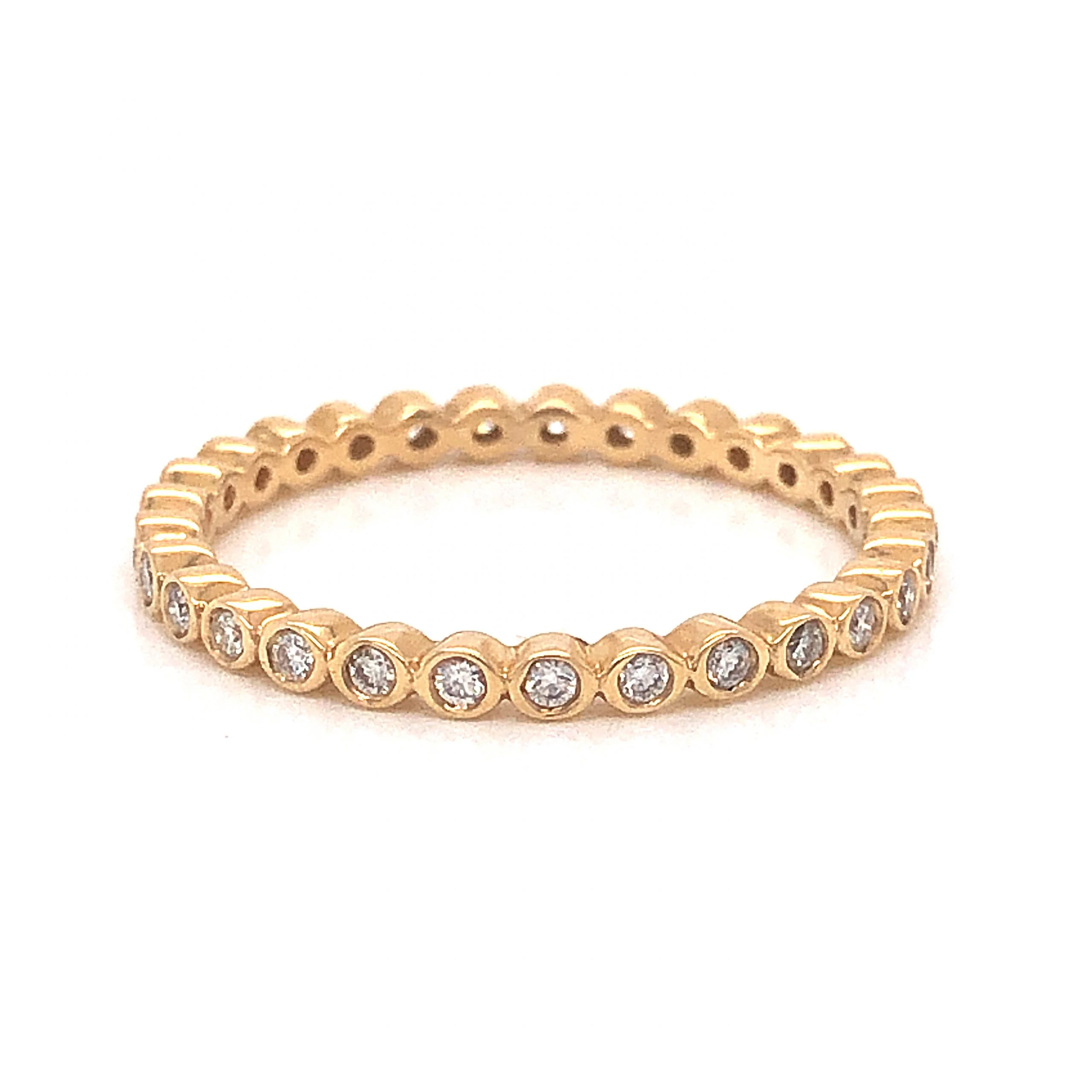 Thin Bezel Set Diamond Eternity Band in 14k Yellow Gold - Image 2