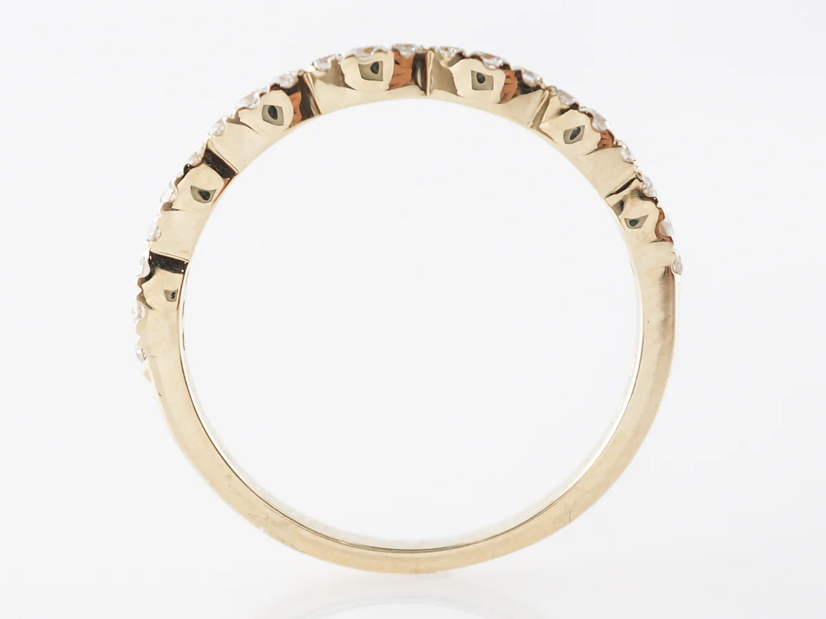 Thin Cluster Diamond Wedding Band in 14k Yellow Gold - Image 5