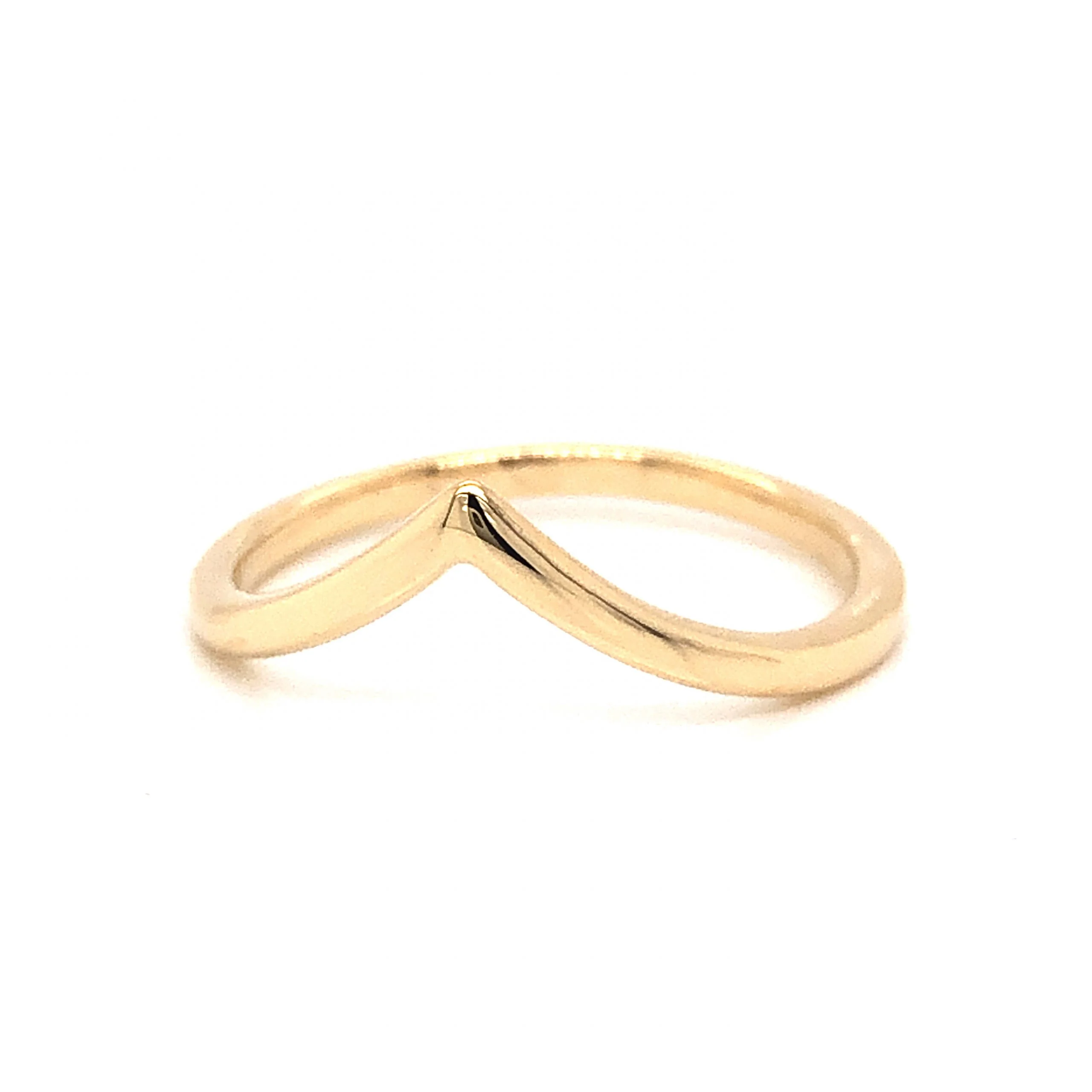 Thin Contoured Wedding Band in 14k Yellow Gold - Image 2