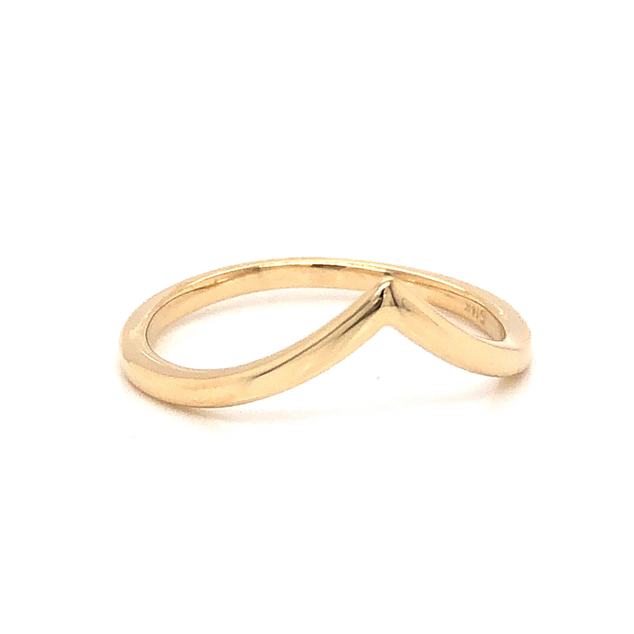 Thin Contoured Wedding Band in 14k Yellow Gold - Image 3