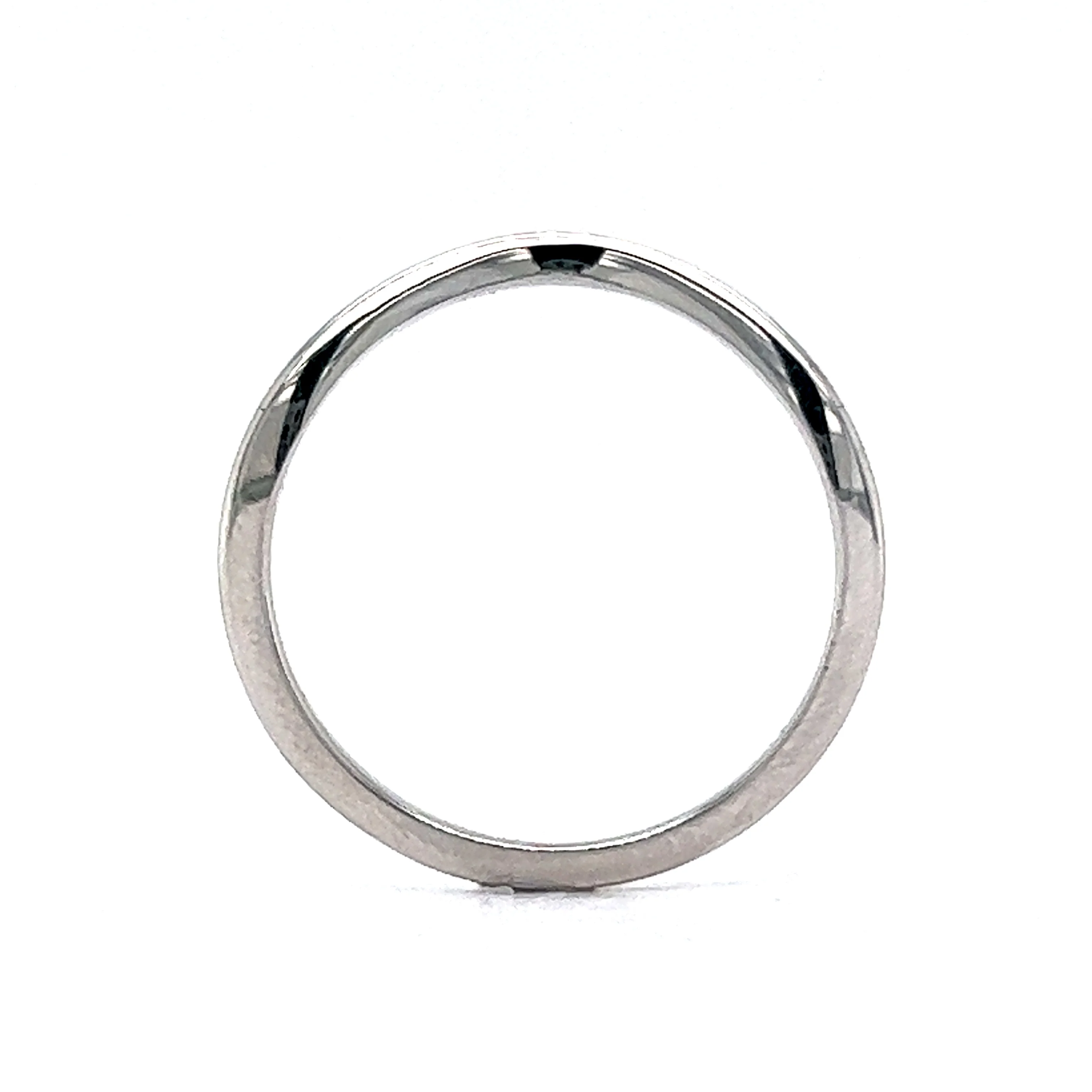 Thin Curved Wedding Band in 14k White Gold - Image 4