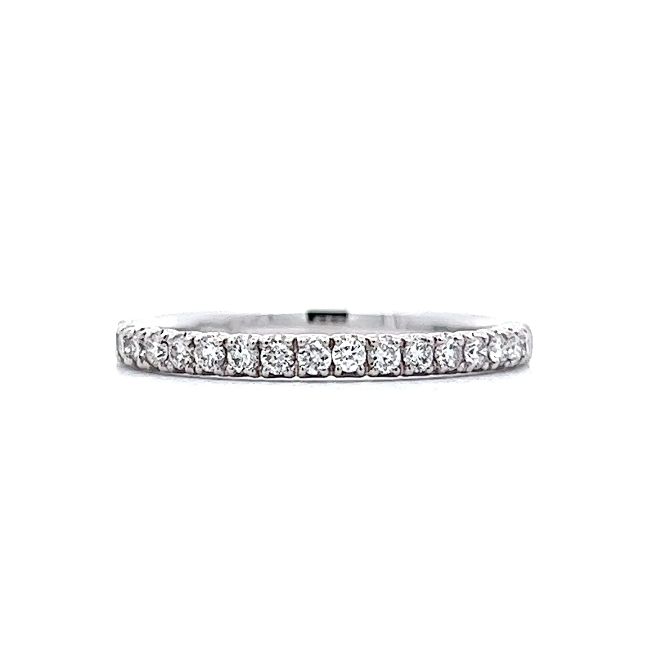 Thin Diamond Wedding Band in 14k White Gold