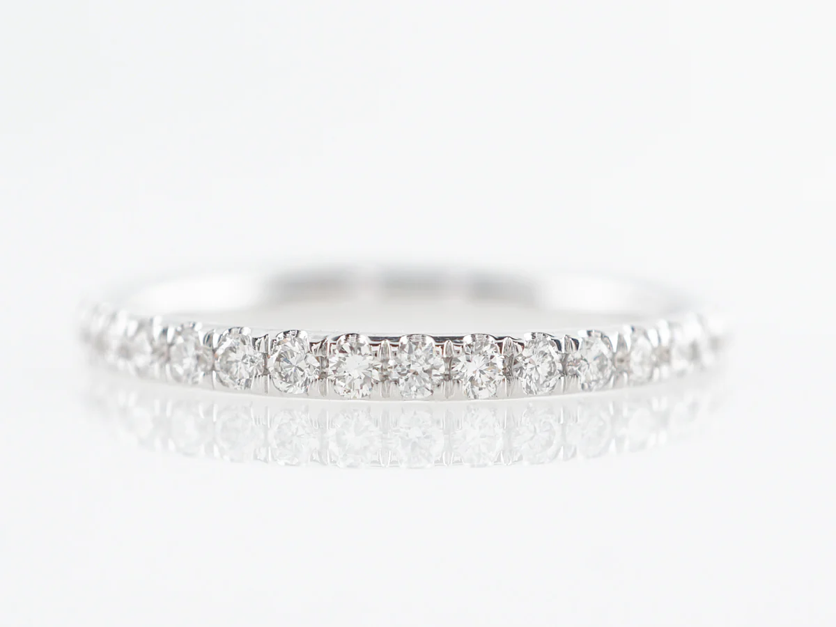 Thin Diamond Eternity Wedding Band in 14k White Gold