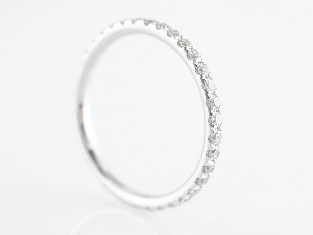 Thin Diamond Eternity Wedding Band in 14k White Gold - Image 3