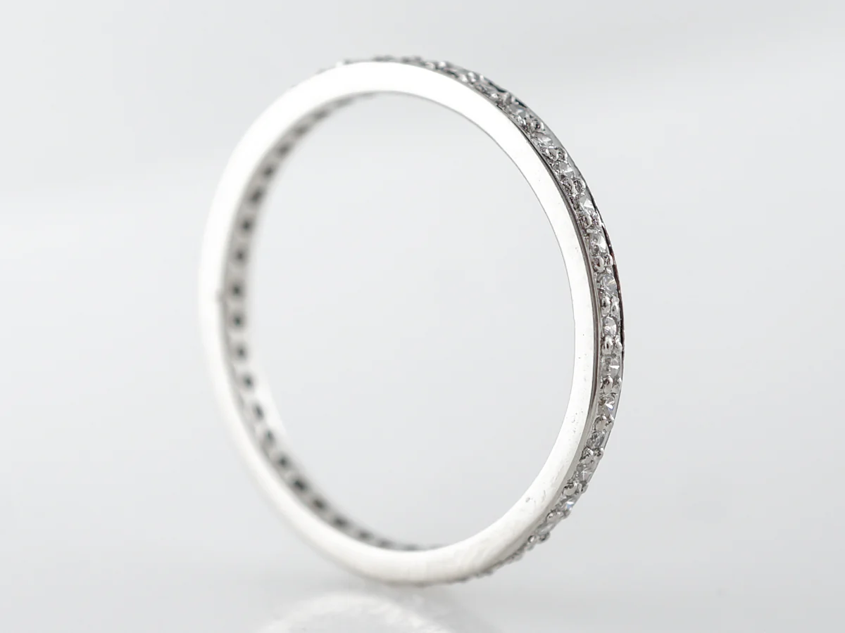 Thin Diamond Eternity Wedding Band in Platinum - Image 3