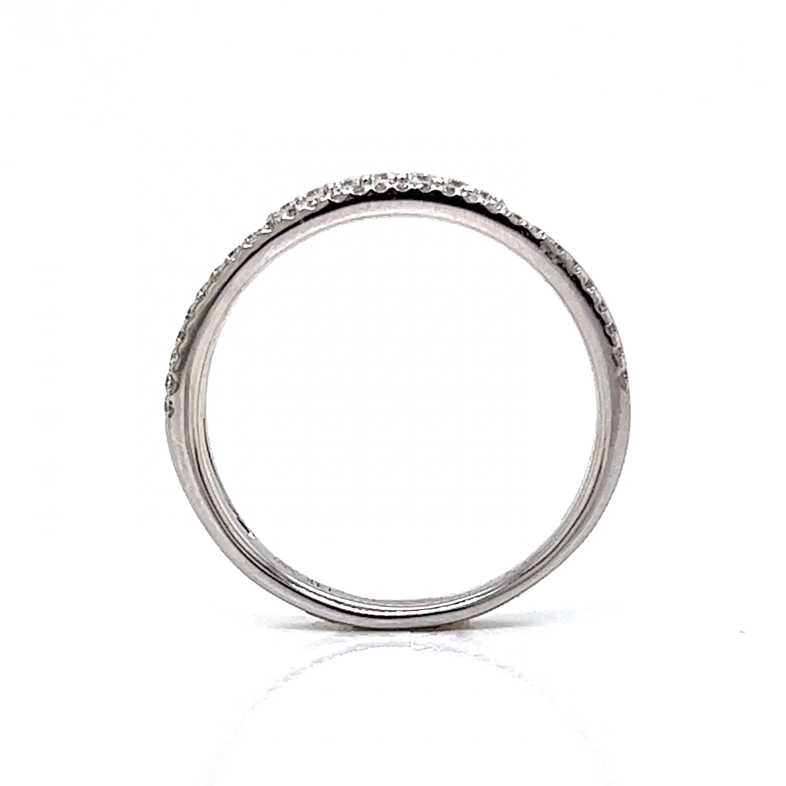 Thin Double Band Pave Diamond Stacking Ring in 14k White Gold - Image 4
