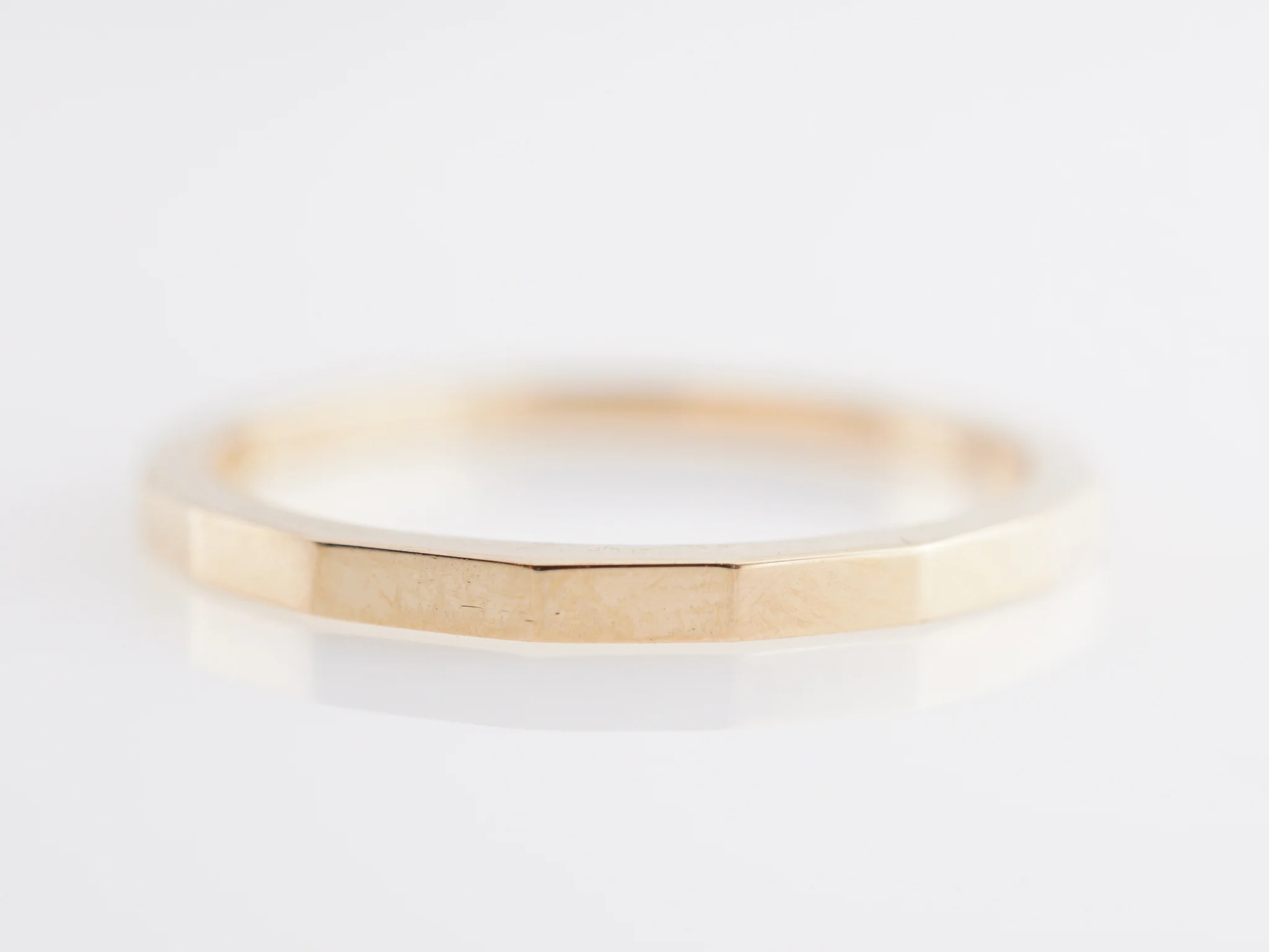 Thin Geometric Wedding Band in 14k Yellow Gold